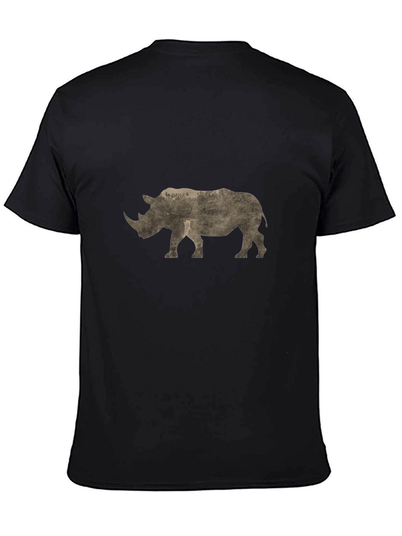 Cool Rhino Graphic Print Black T-Shirt