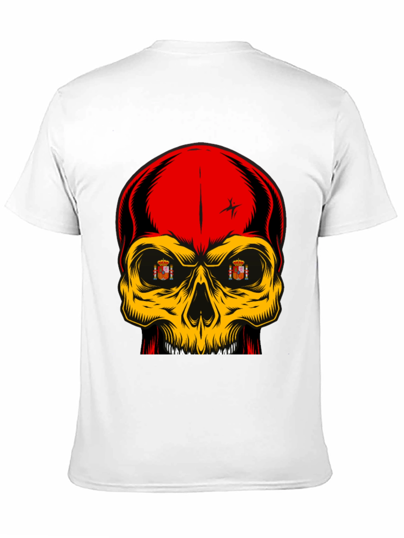 Spanish Flag Skull Graphic T-Shirt