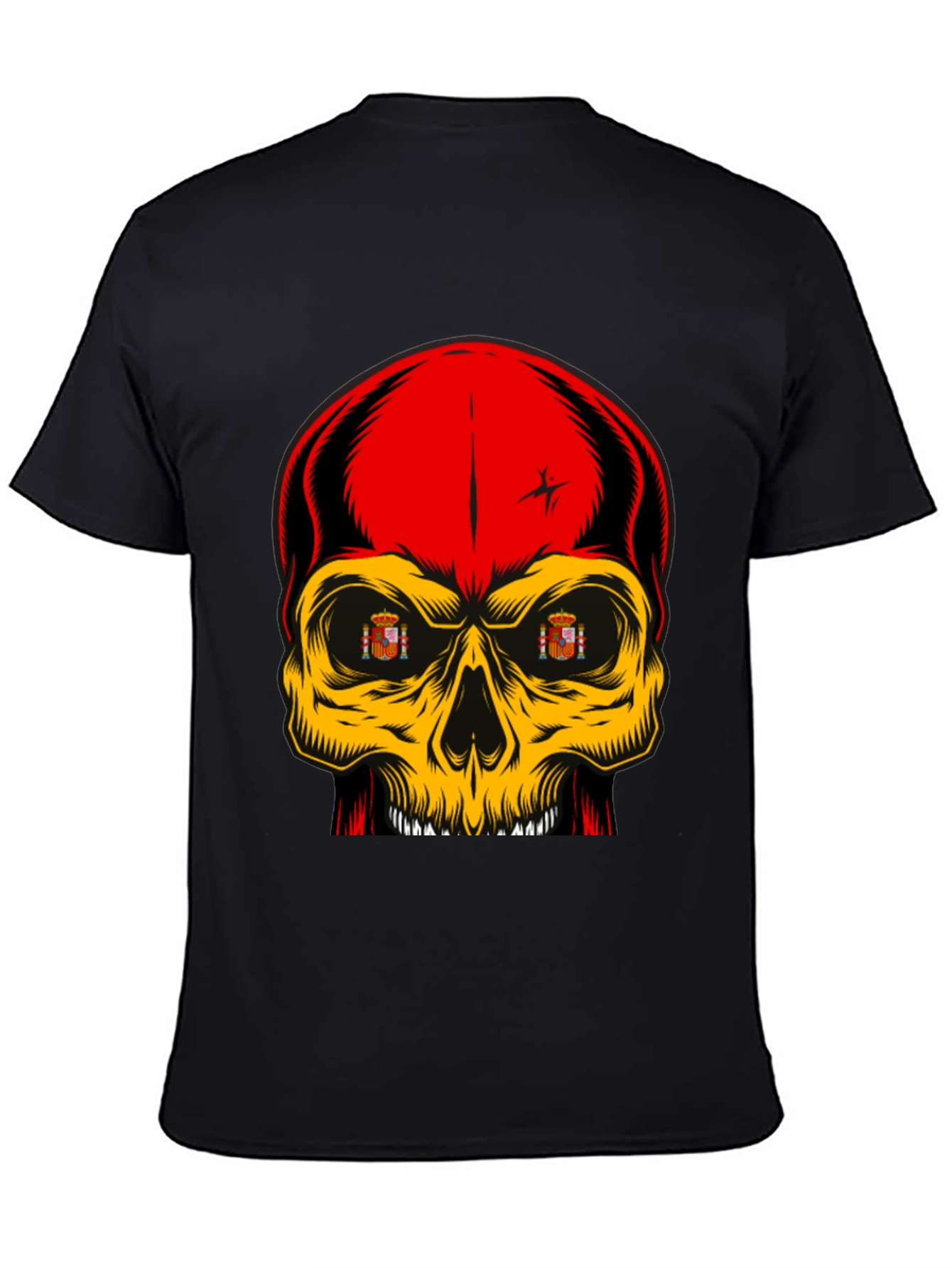 Spanish Flag Skull Graphic T-Shirt