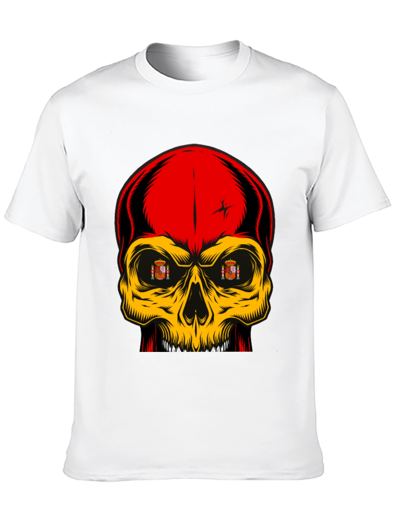 Spanish Flag Skull Graphic T-Shirt