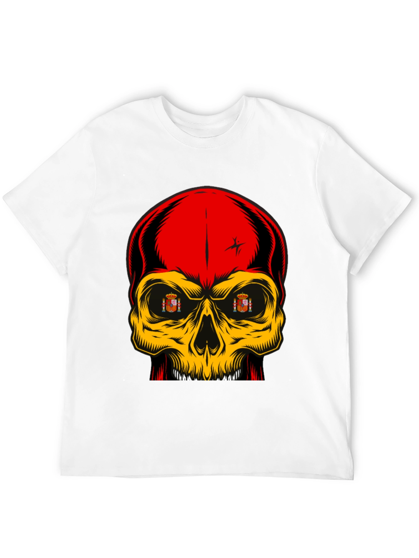 Spanish Flag Skull Graphic T-Shirt