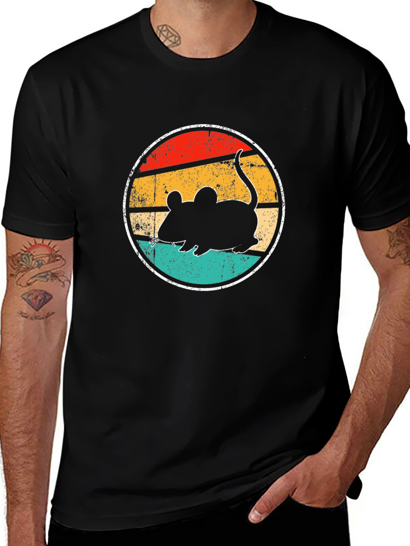 Retro Mouse Graphic Tee - Black