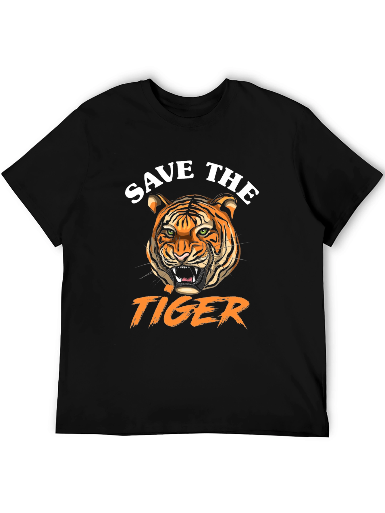 Save the Tiger Graphic Tee - Black Cotton T-Shirt