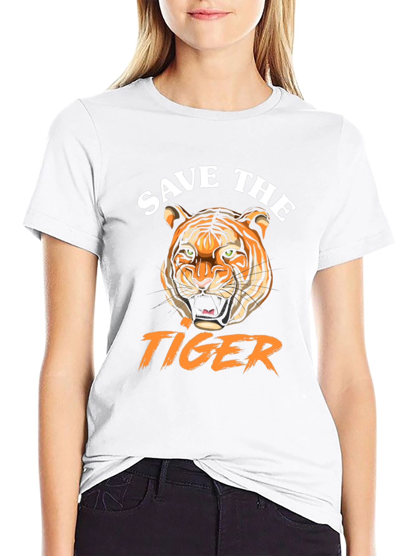 Save the Tiger Graphic Tee - Black Cotton T-Shirt