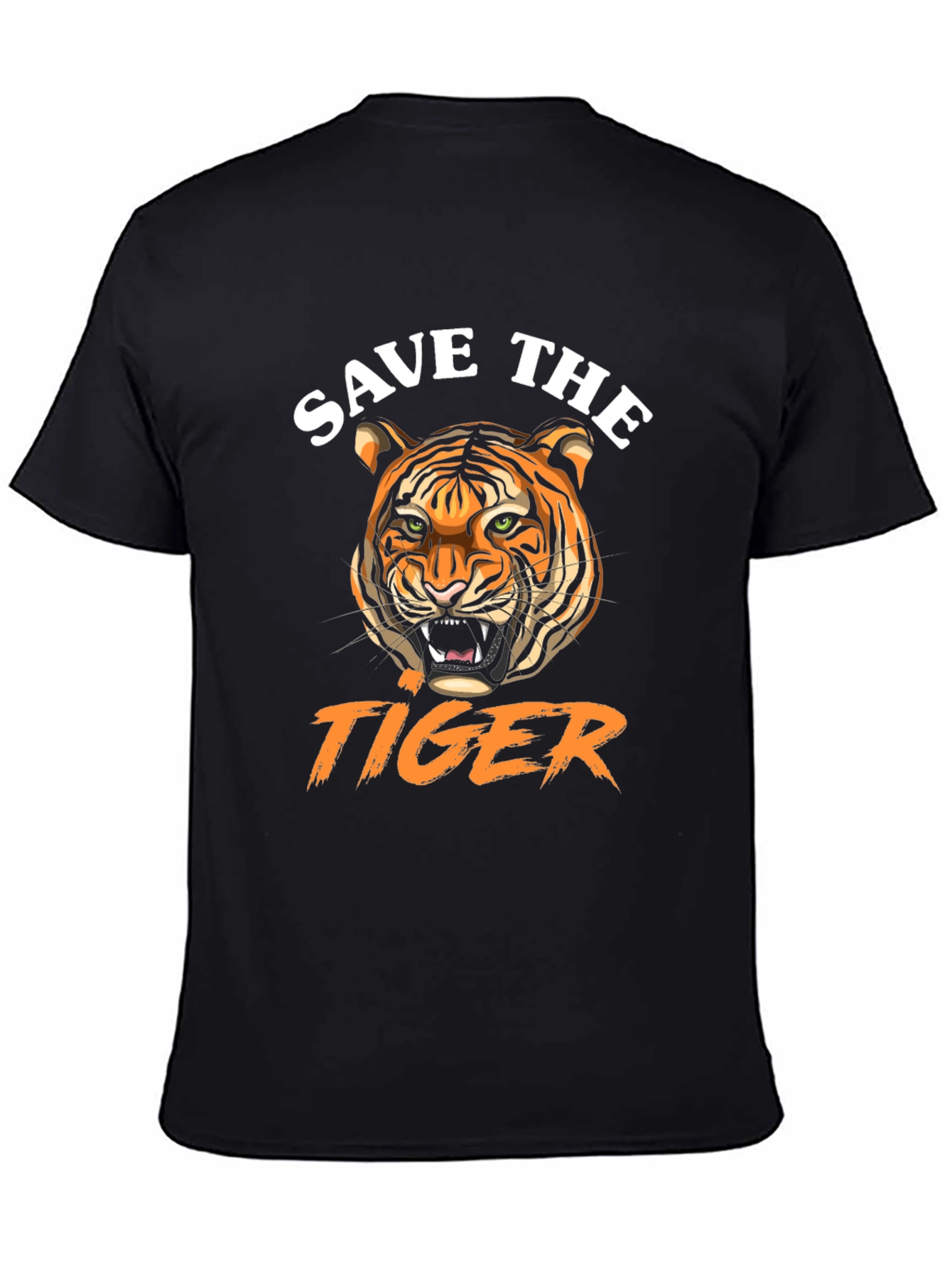 Save the Tiger Graphic Tee - Black Cotton T-Shirt
