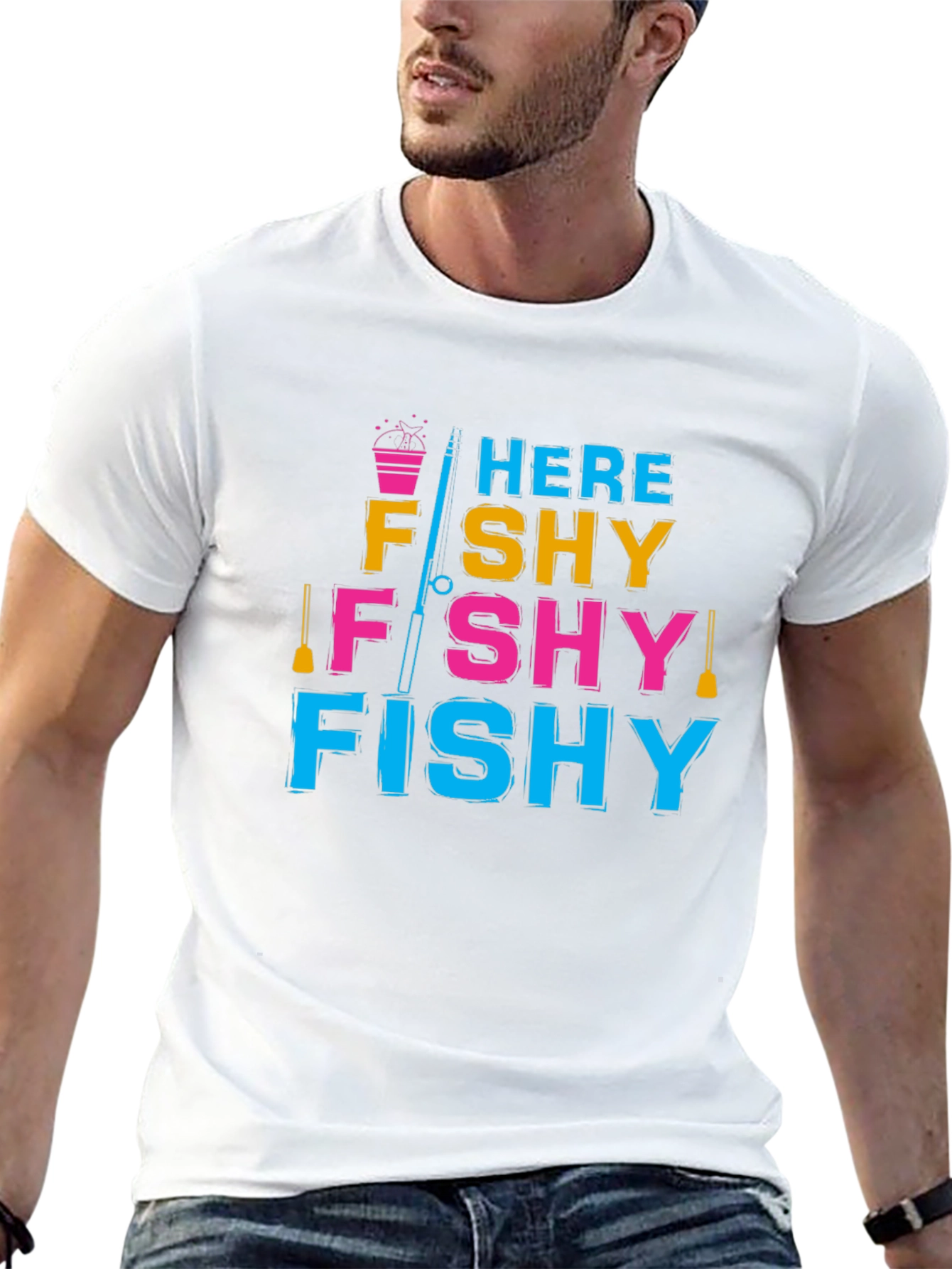 Here Fishy Fishy T-Shirt - Fishing Lover Tee