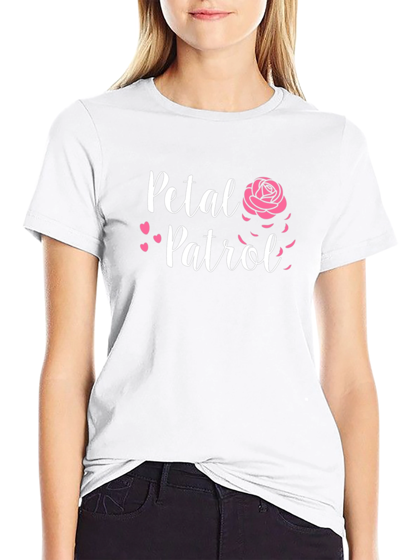 Petal Patrol Crewneck T-Shirt - Black