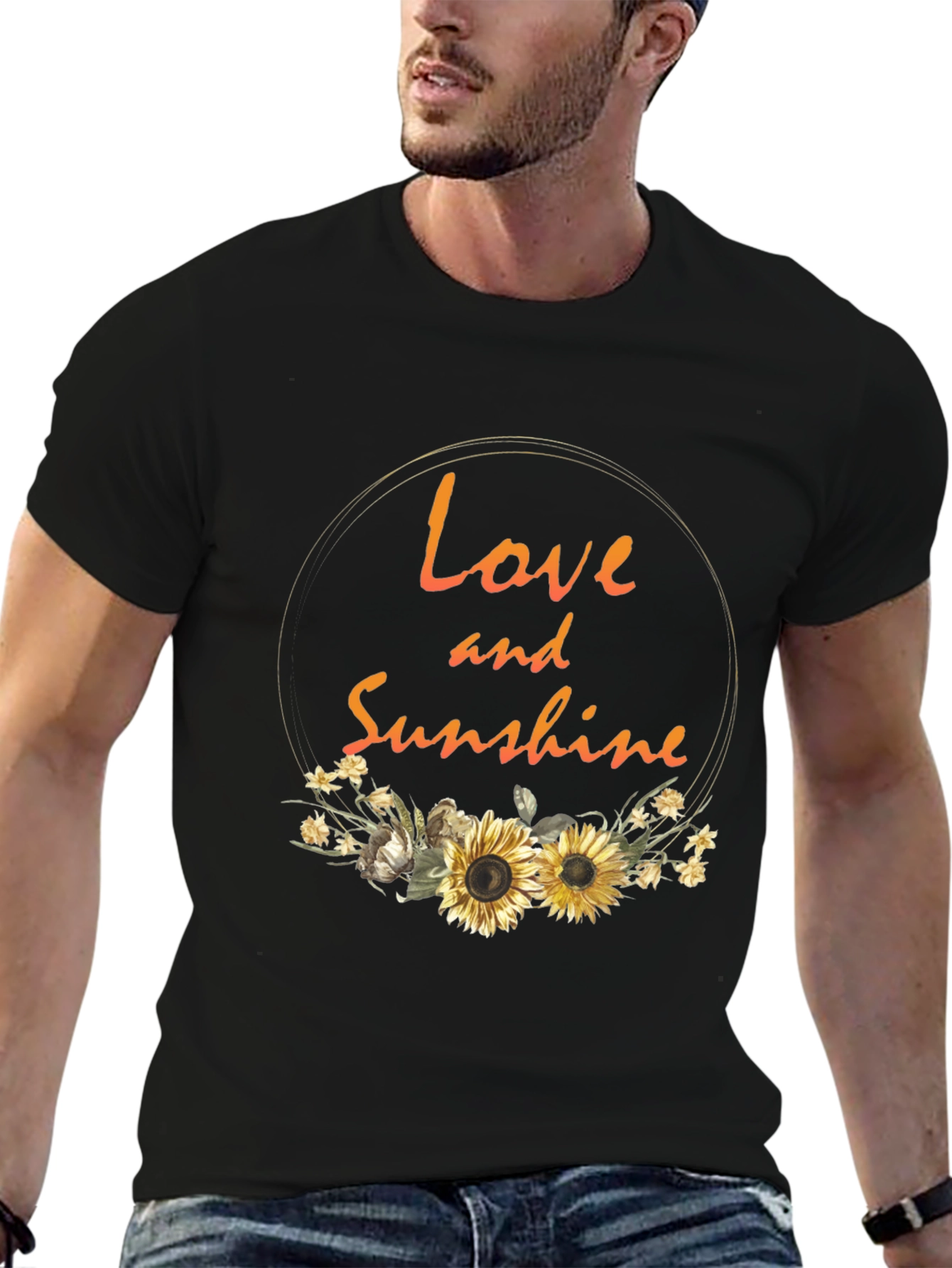 Love and Sunshine Graphic Tee - Trendy Sunflower Design