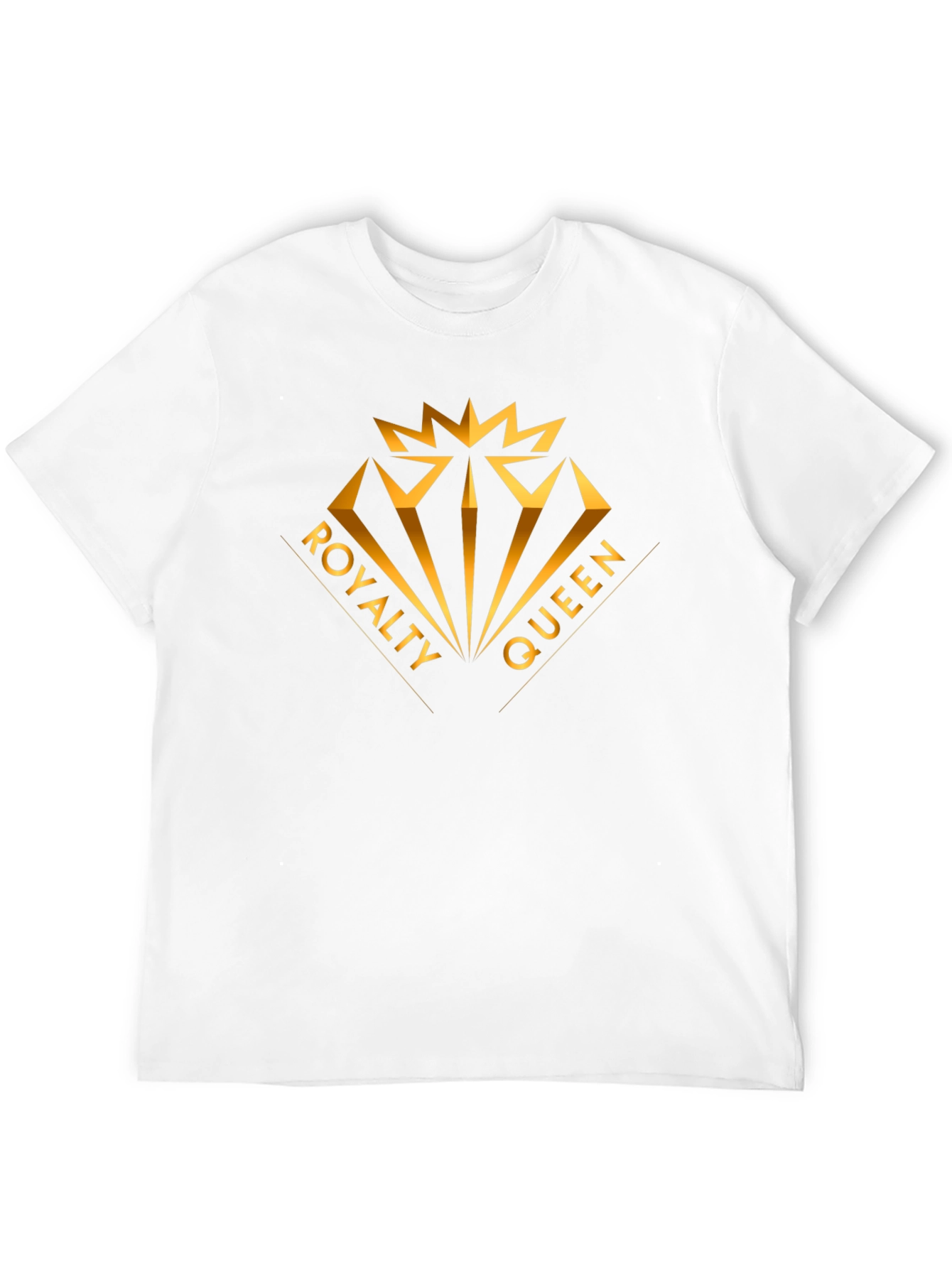 Royalty Queen Graphic Tee - Gold Crown Diamond Design