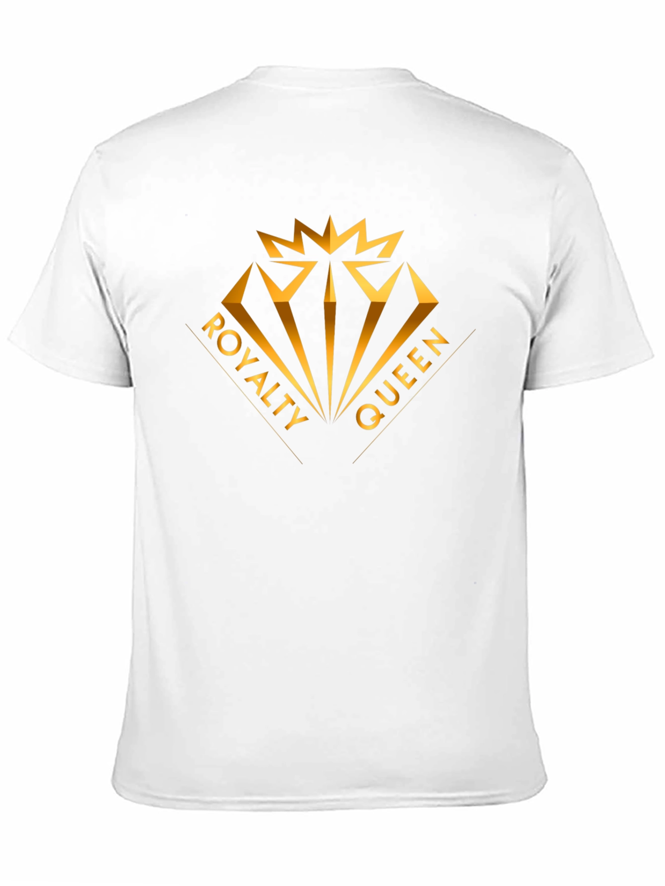 Royalty Queen Graphic Tee - Gold Crown Diamond Design