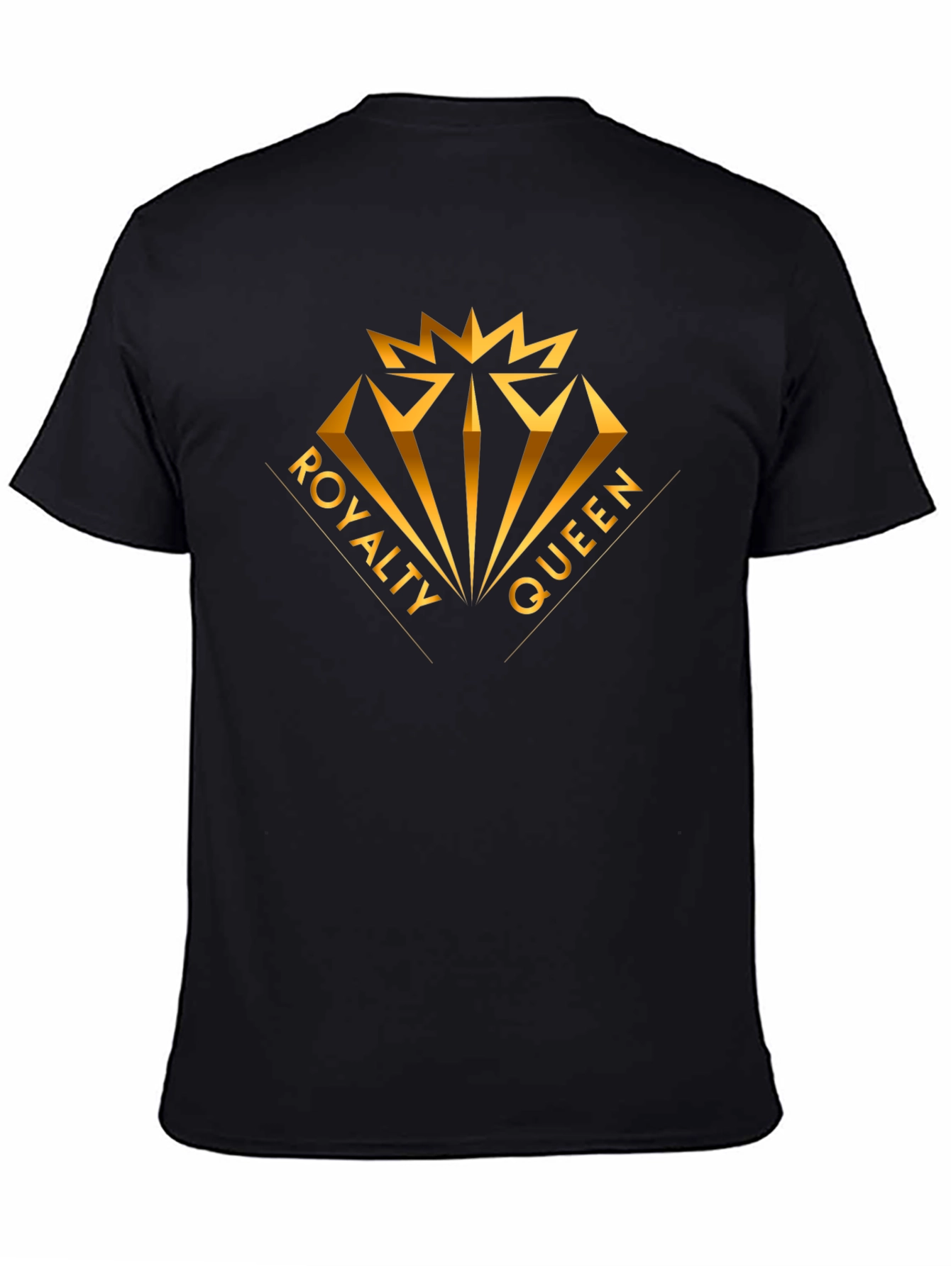 Royalty Queen Graphic Tee - Gold Crown Diamond Design