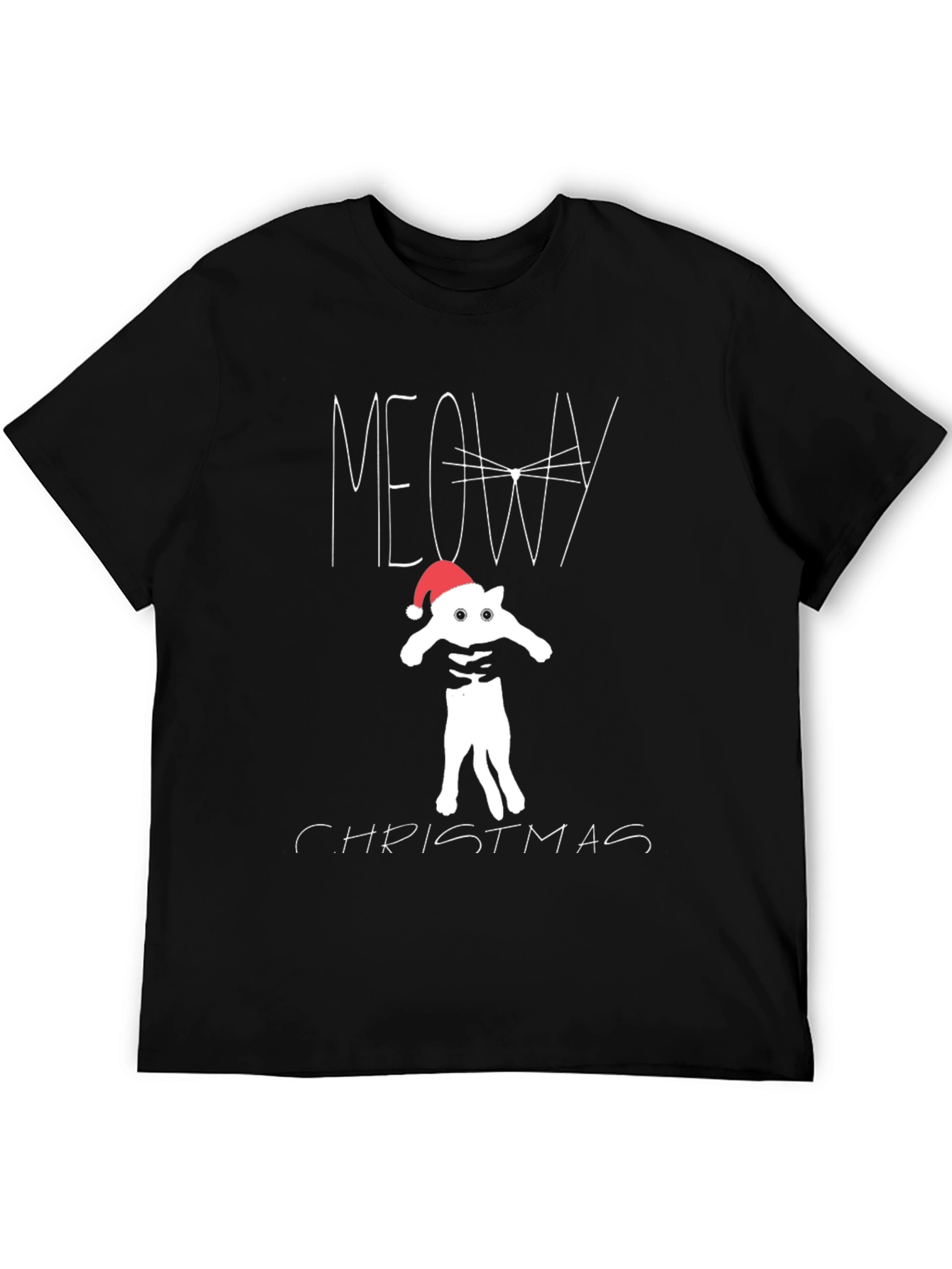 Meowy Christmas Cat T-Shirt - Holiday Festive