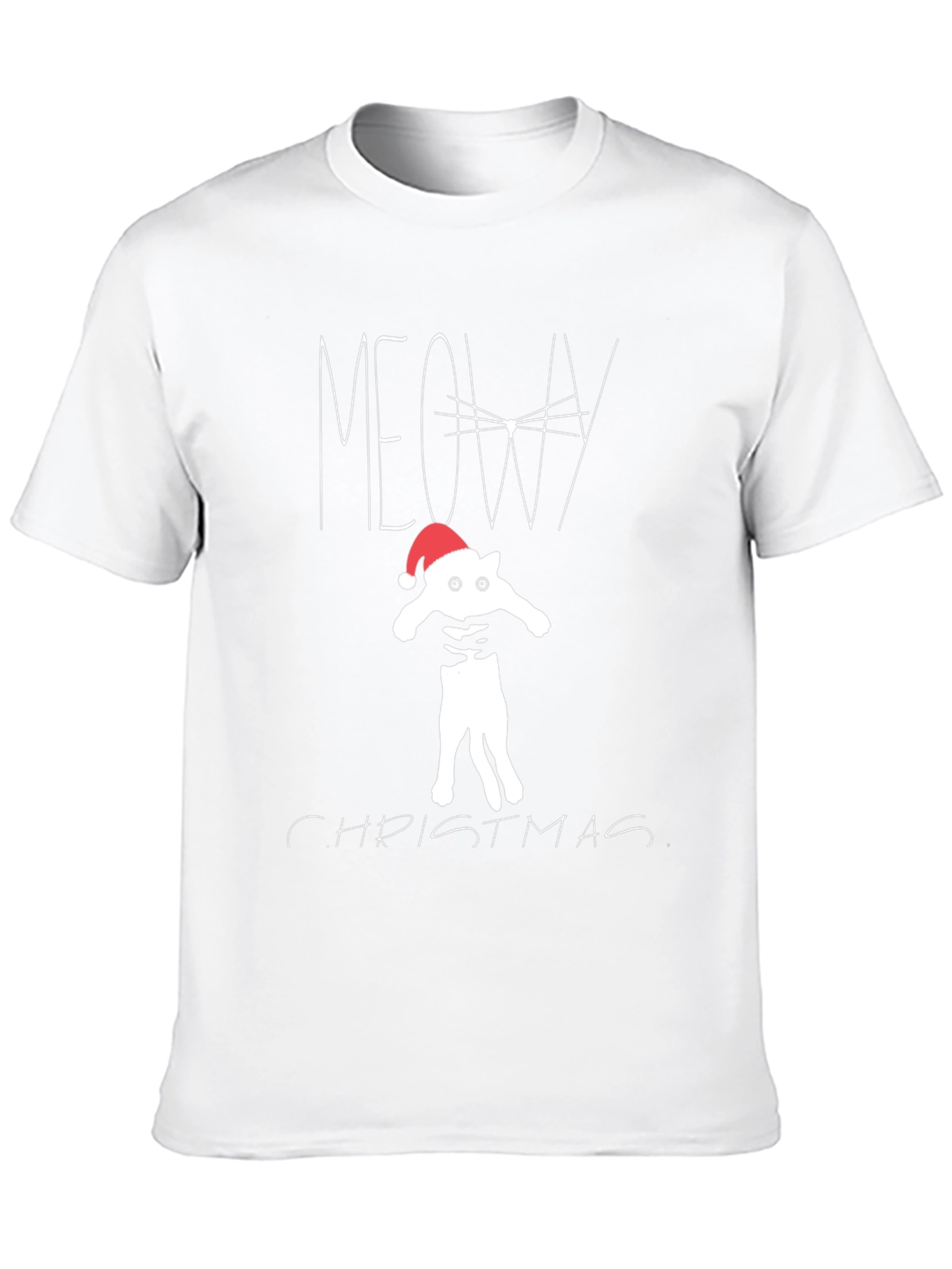 Meowy Christmas Cat T-Shirt - Holiday Festive