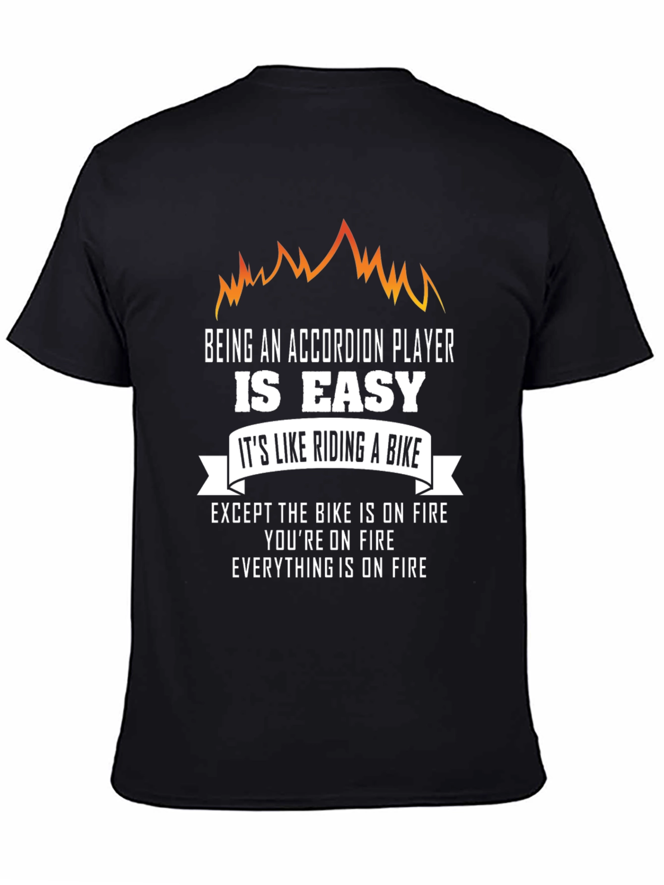 Accordion Player On Fire Funny T-Shirt
