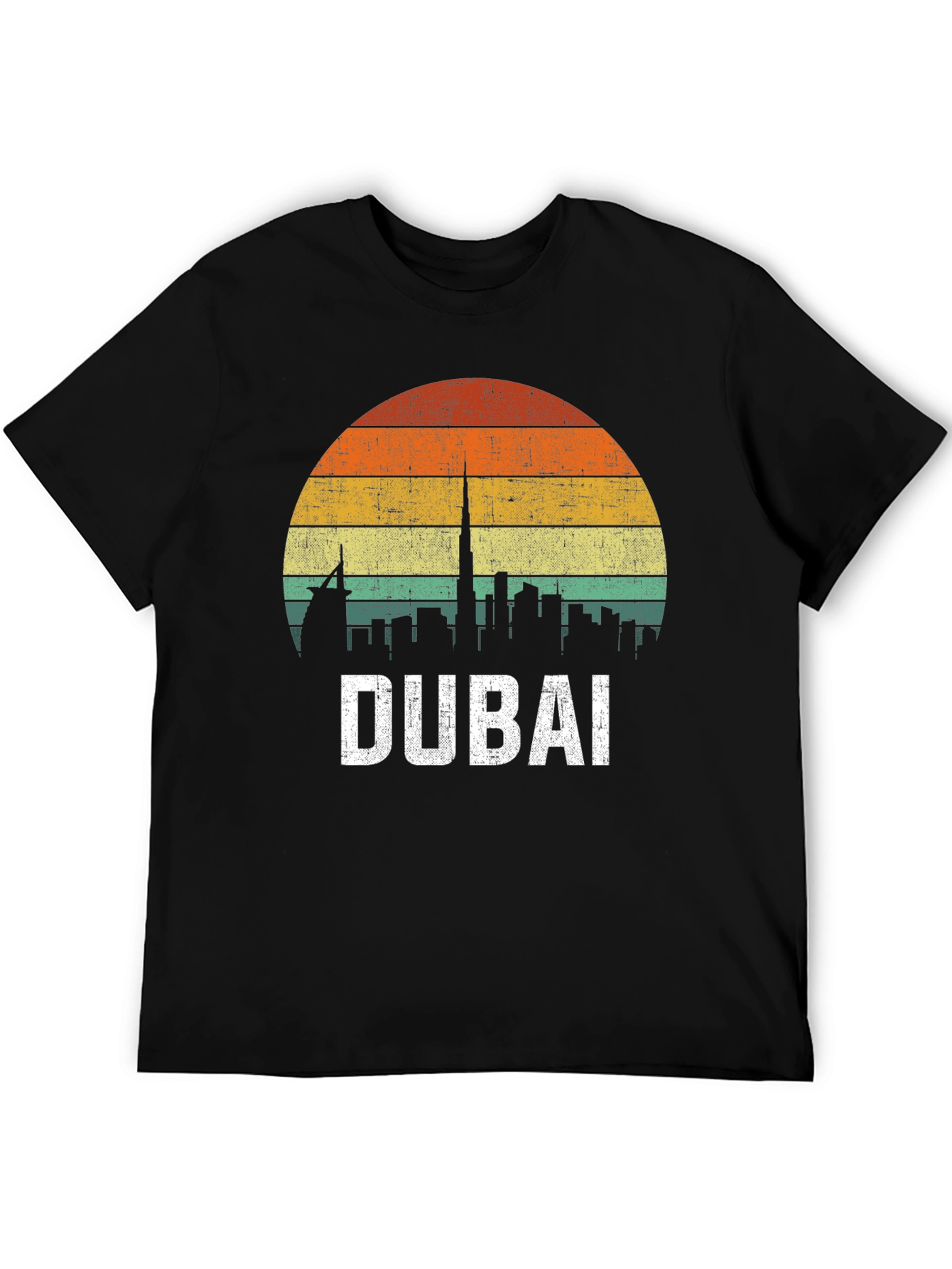 Dubai Sunset T-Shirt Retro City Skyline Tee