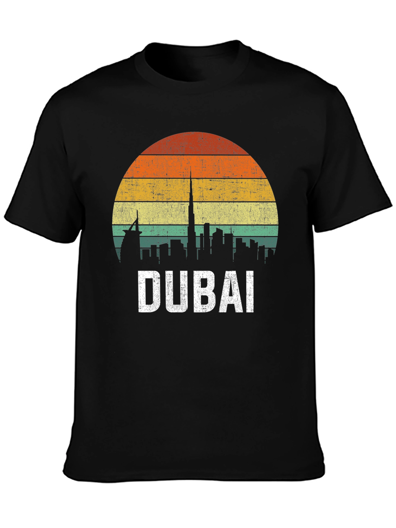 Dubai Sunset T-Shirt Retro City Skyline Tee