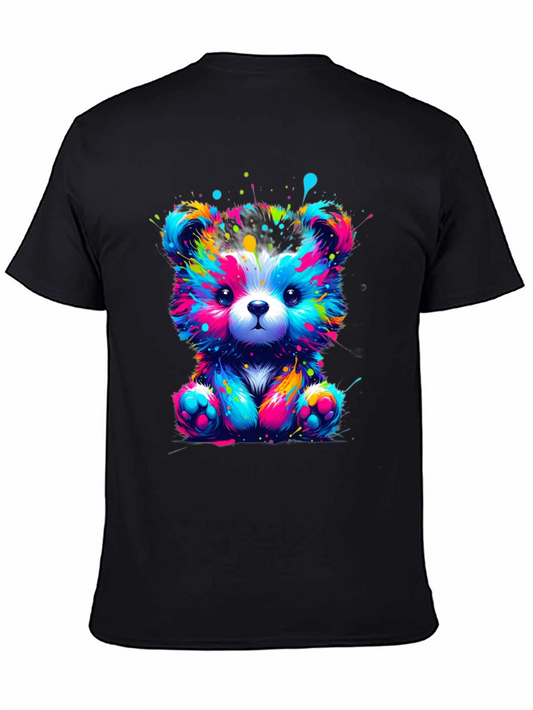Colorful Teddy Bear Graphic T-Shirt