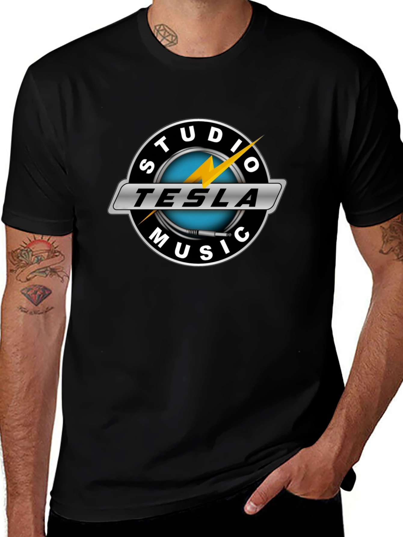 Tesla Studio Music T-Shirt - Black