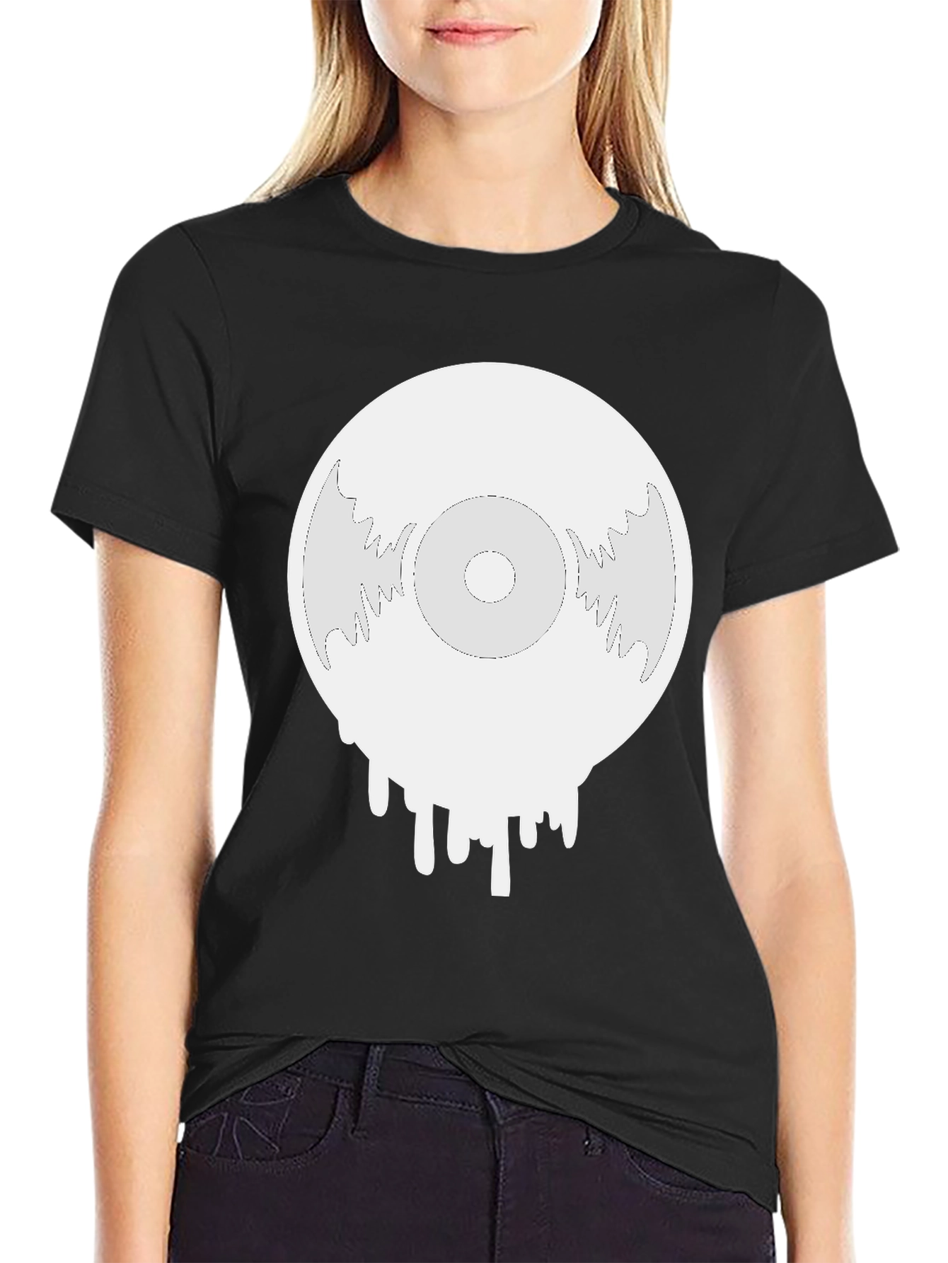 Melting Vinyl Record Graphic T-Shirt