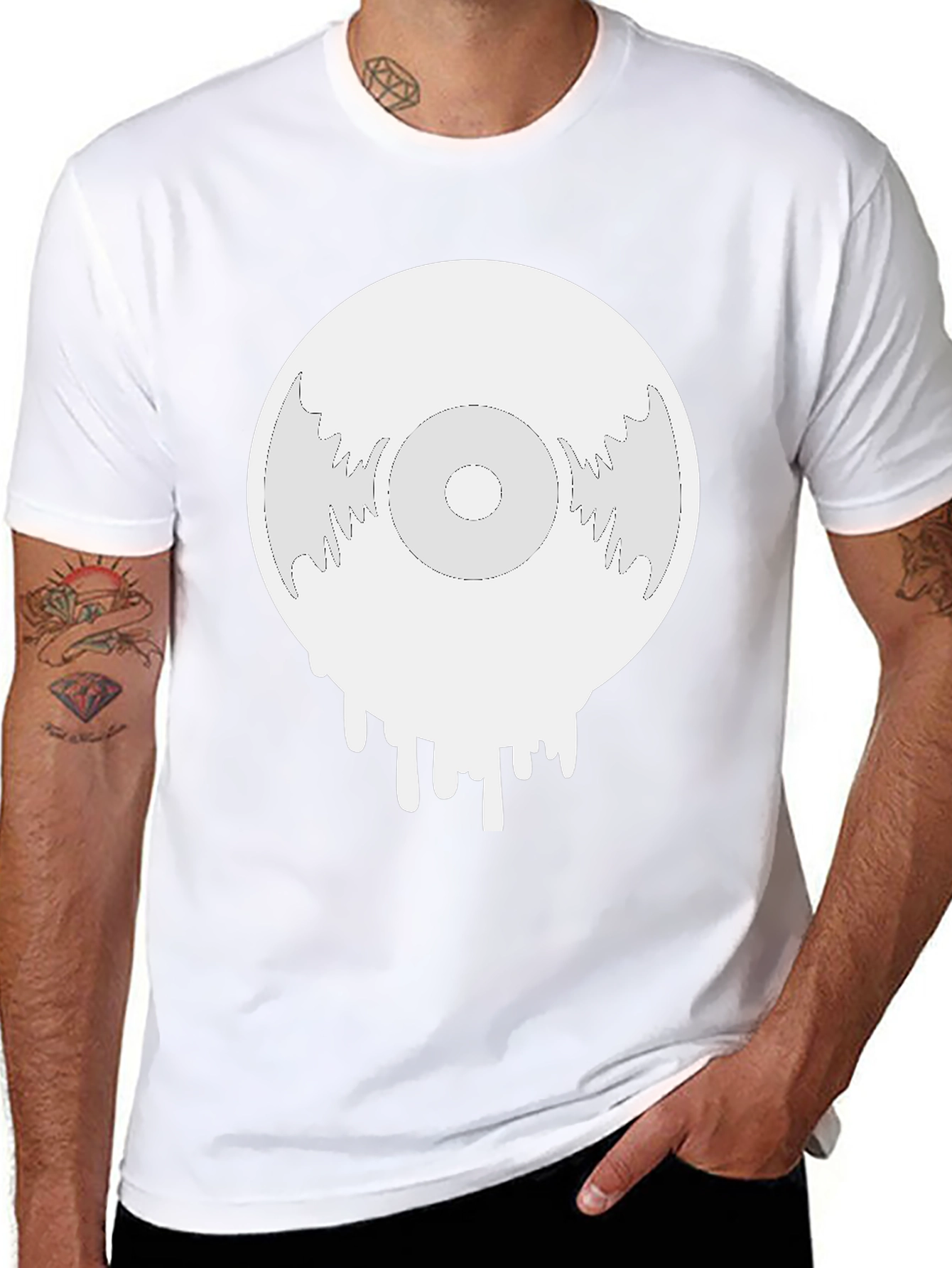 Melting Vinyl Record Graphic T-Shirt