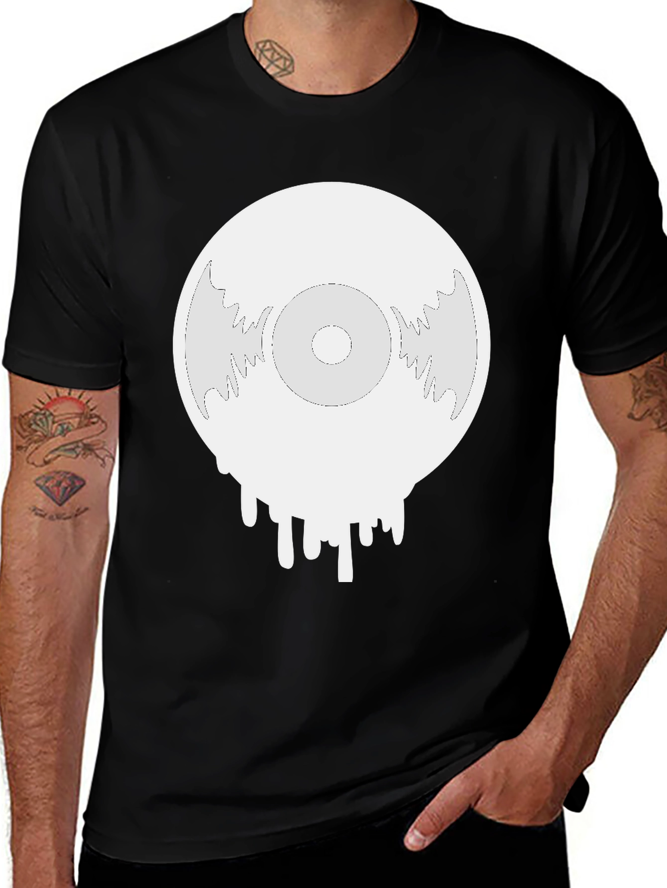 Melting Vinyl Record Graphic T-Shirt