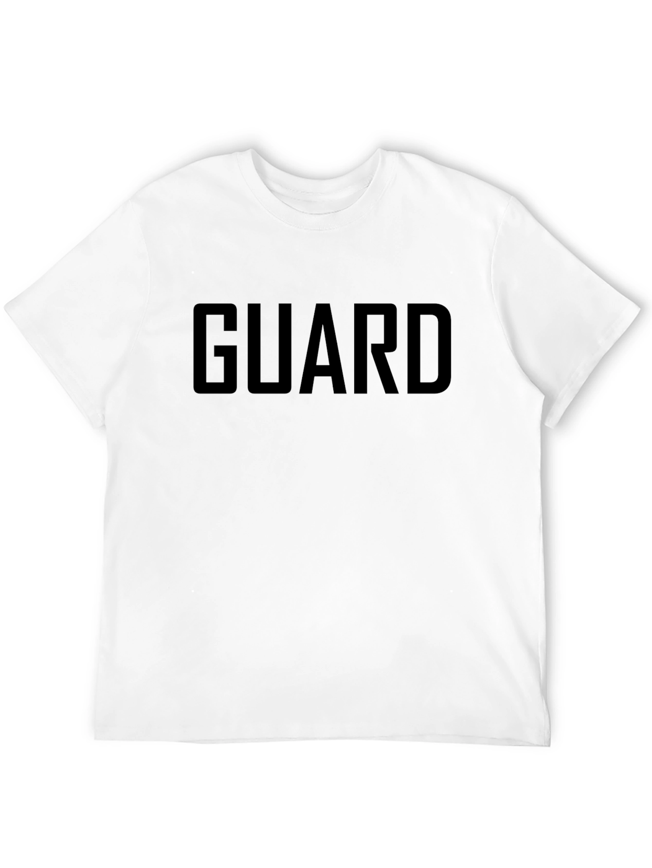 GUARD Text Black T-Shirt Casual Style