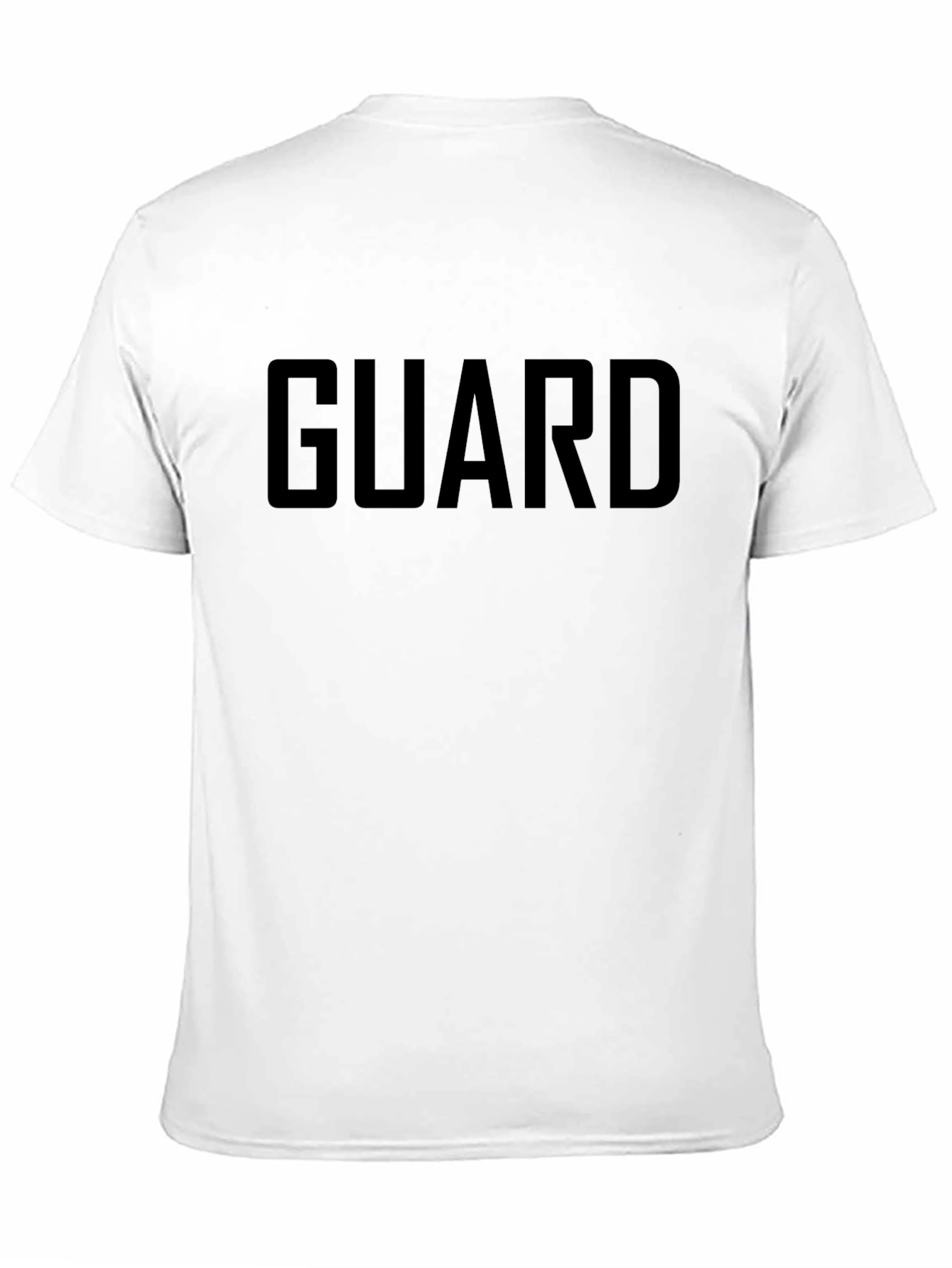 GUARD Text Black T-Shirt Casual Style