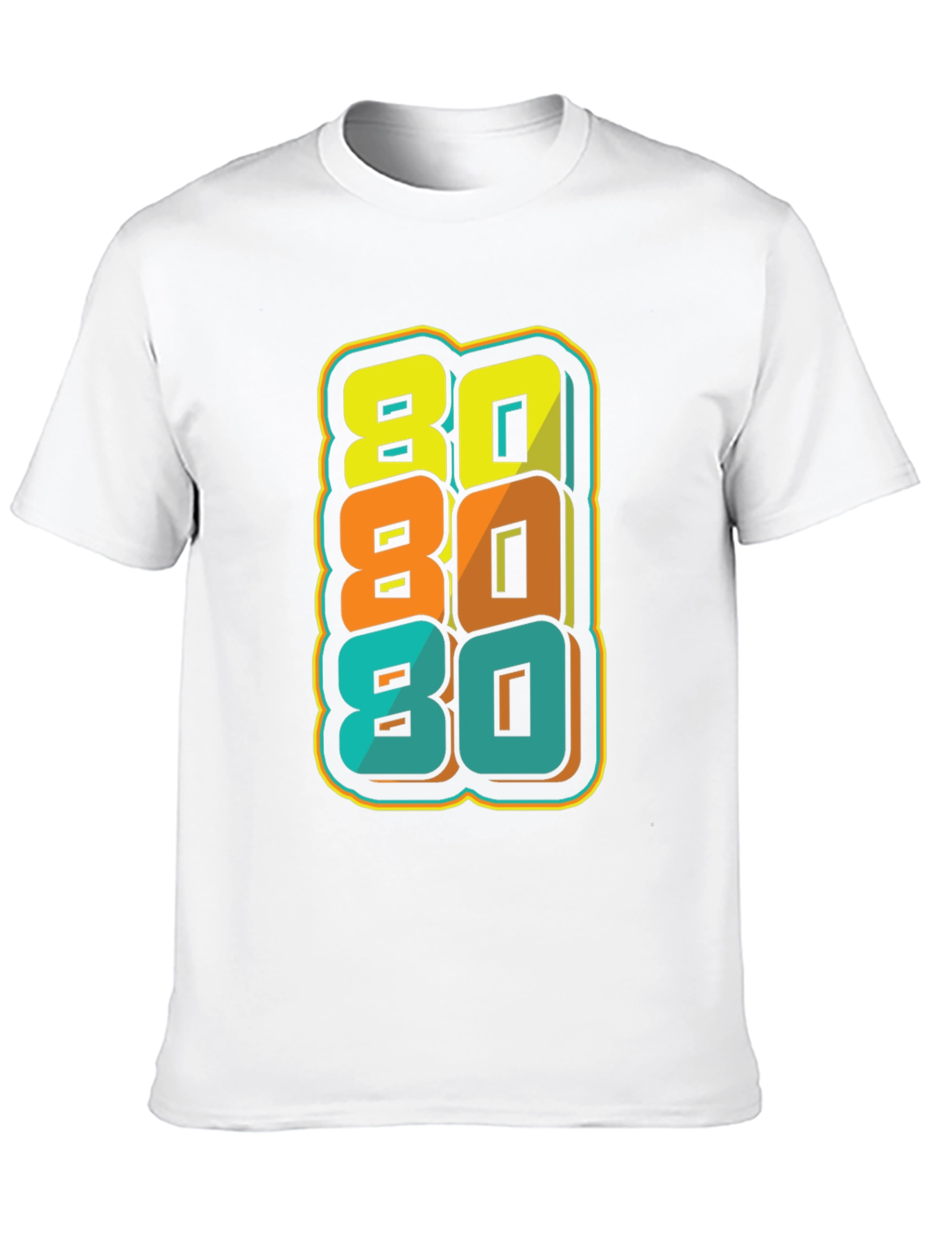 Retro 80s Stacked Graphic Black T-Shirt