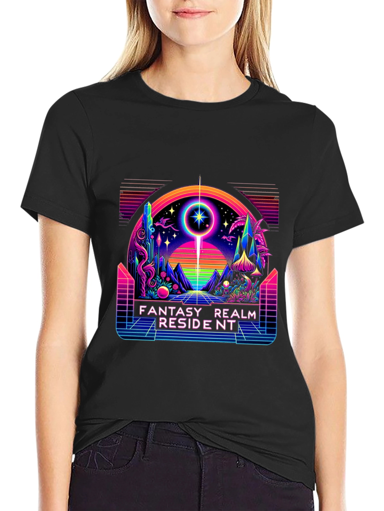 Fantasy Realm Resident Graphic Tee - Black
