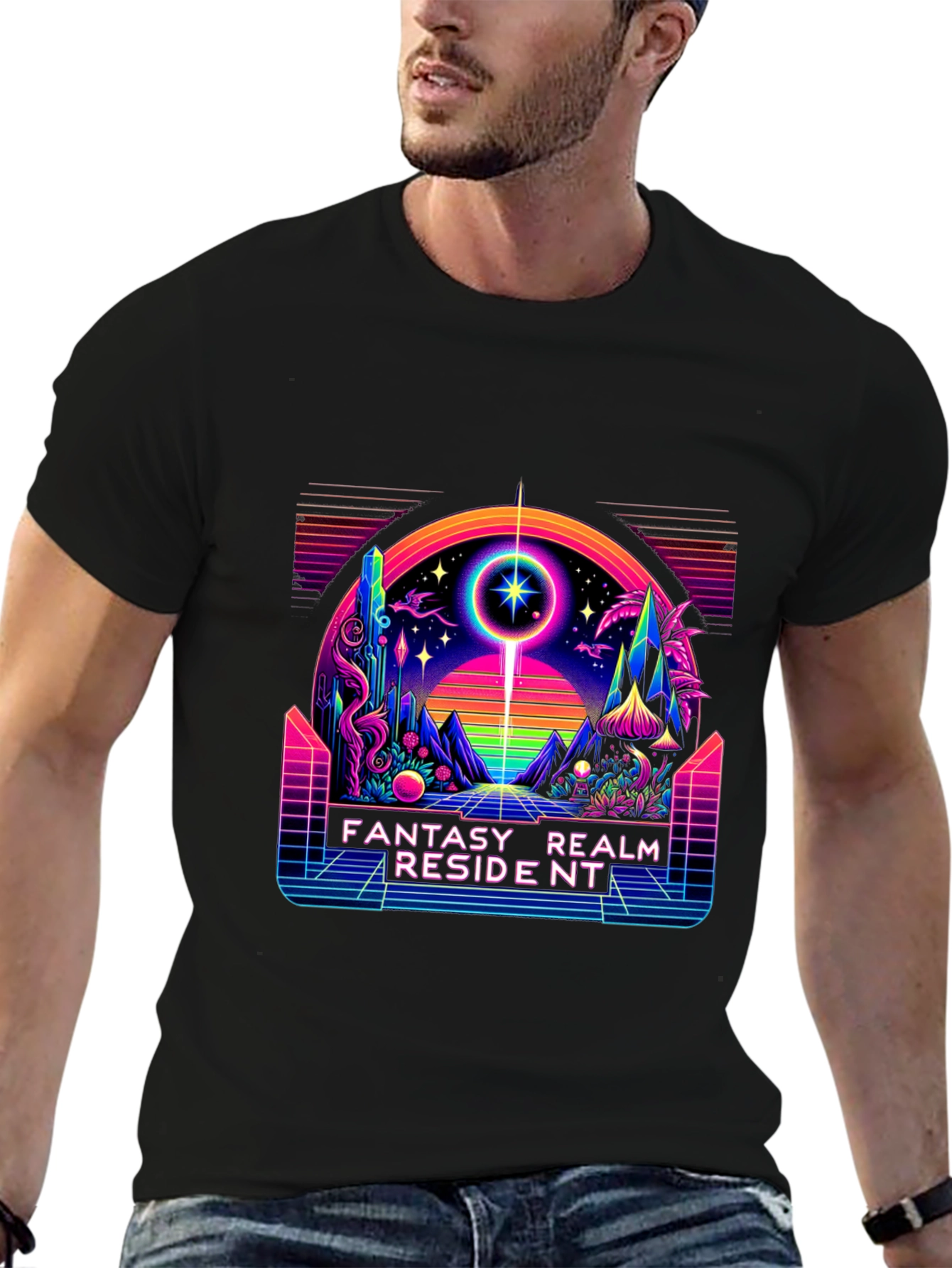 Fantasy Realm Resident Graphic Tee - Black