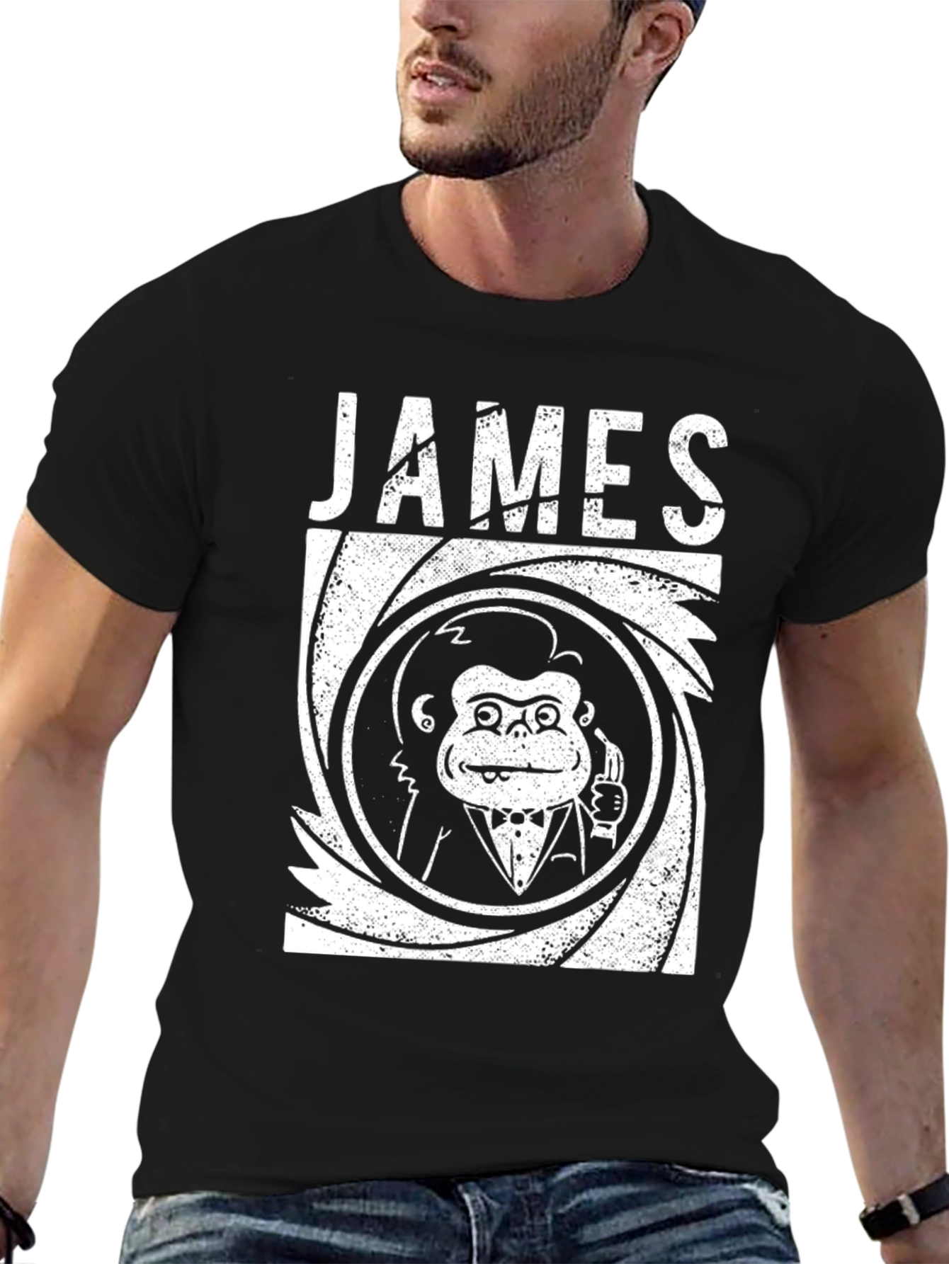 James Bond Monkey T-Shirt - Black