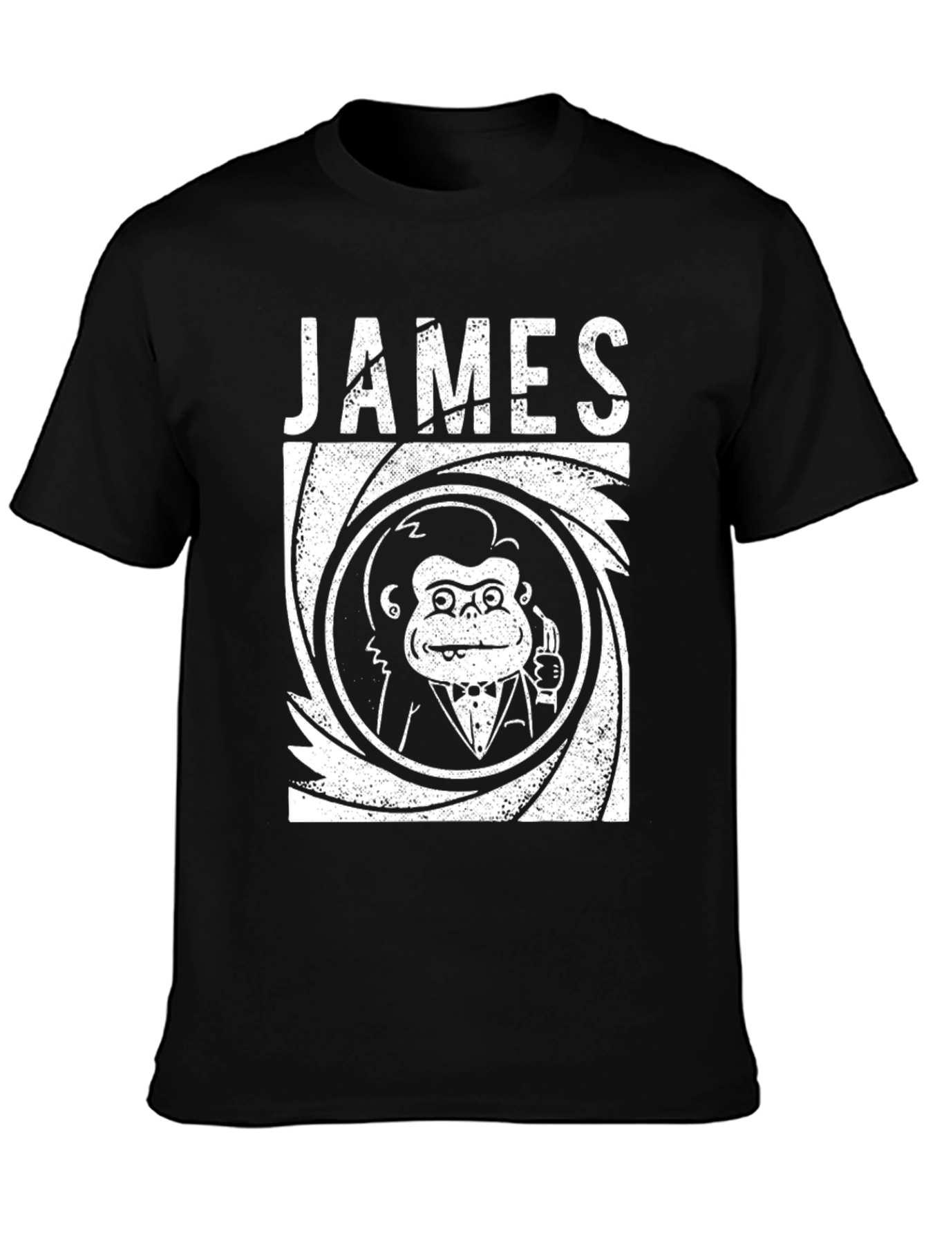 James Bond Monkey T-Shirt - Black