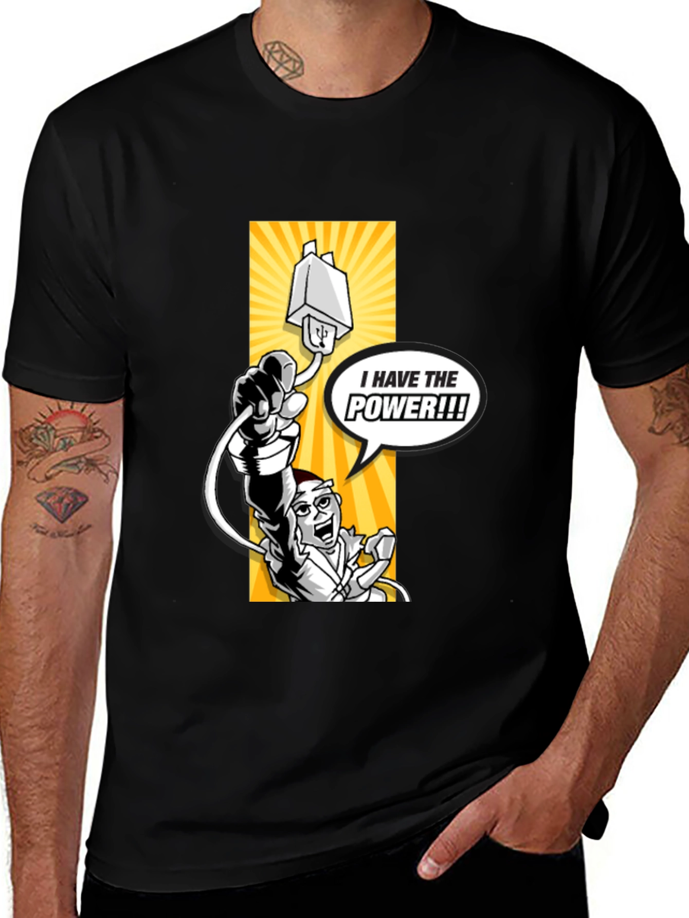 I Have the Power! Graphic Black T-Shirt