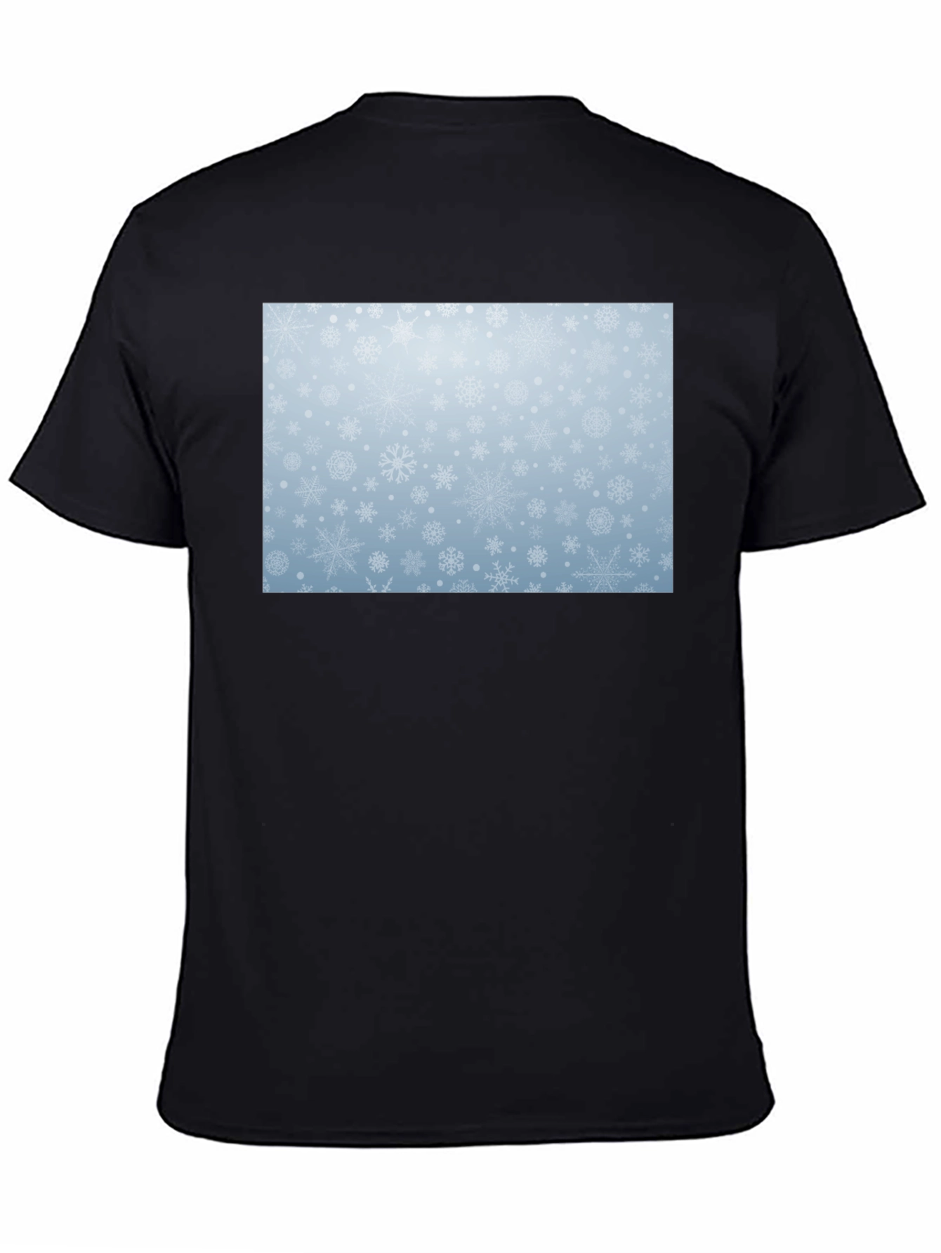 Snowflake Pattern Black T-Shirt