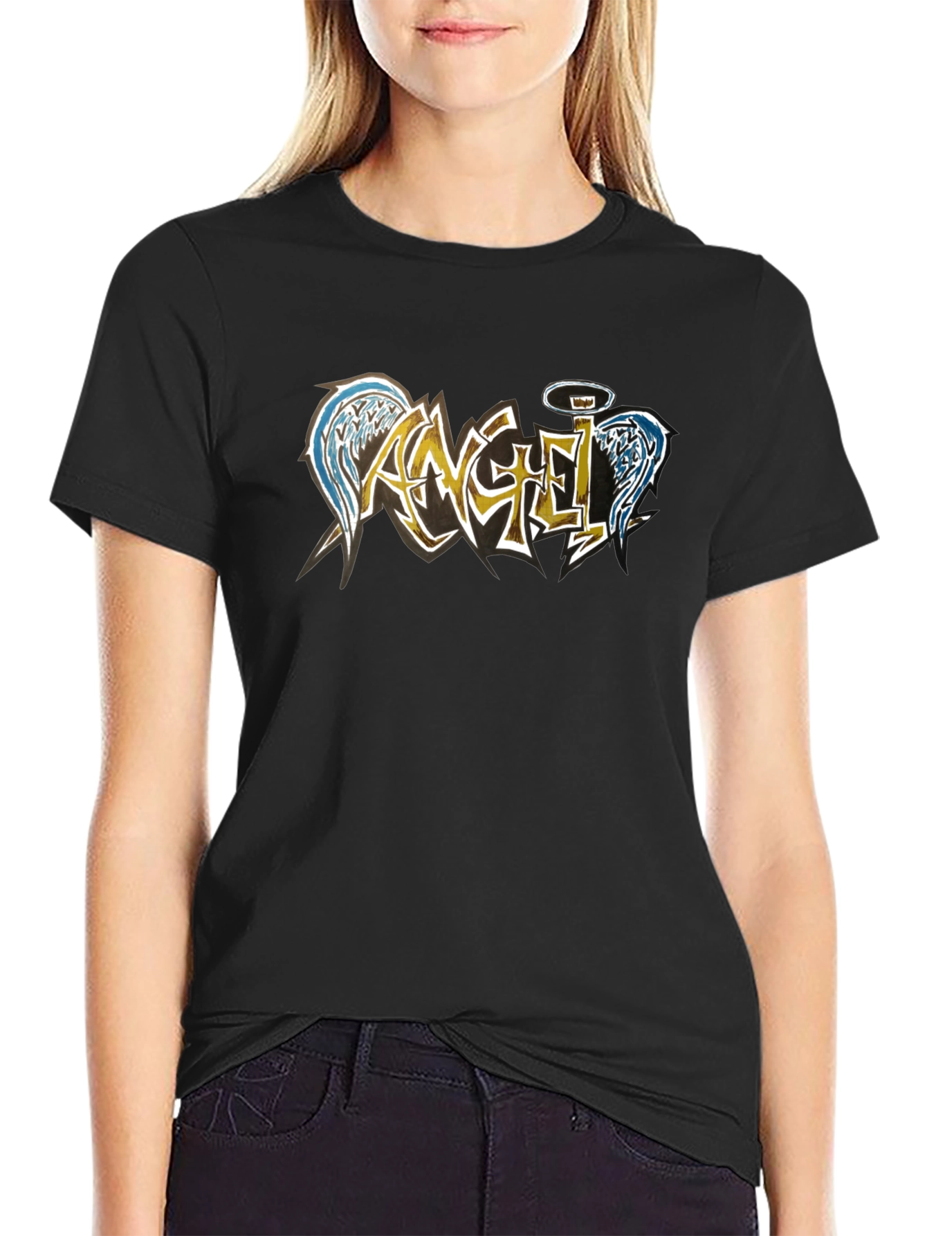 Angel Wings Graphic Tee - Mens Black T-Shirt