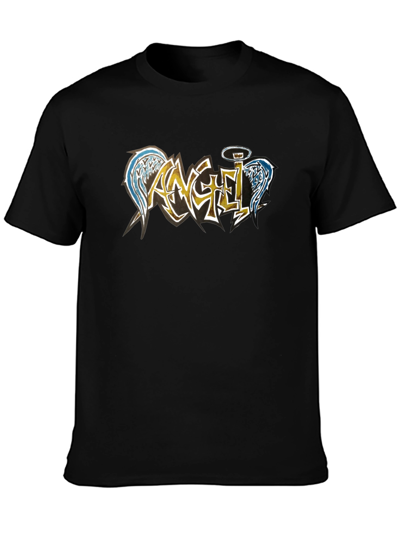 Angel Wings Graphic Tee - Mens Black T-Shirt