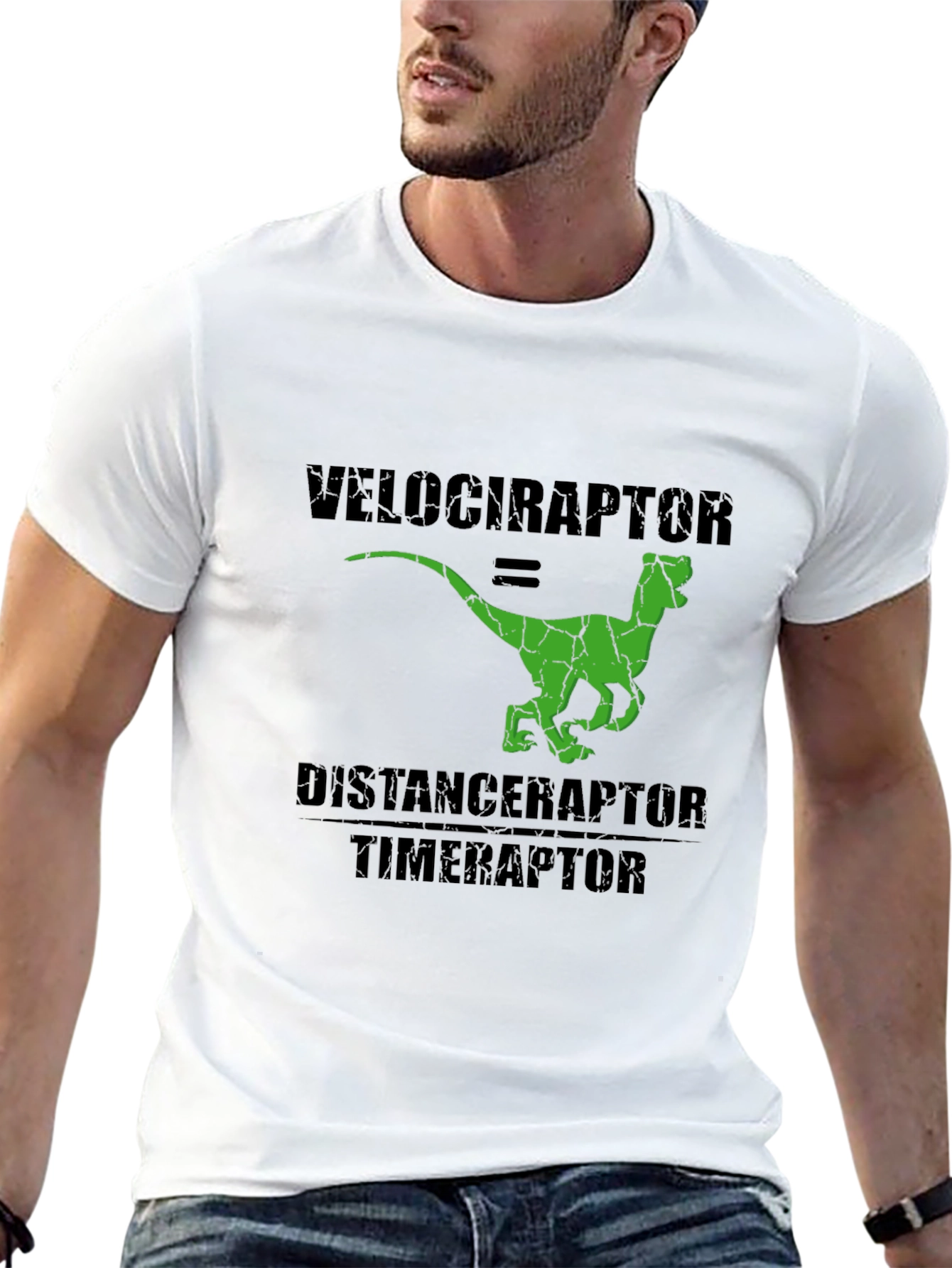 Velociraptor Time Distance Funny Graphic T-Shirt