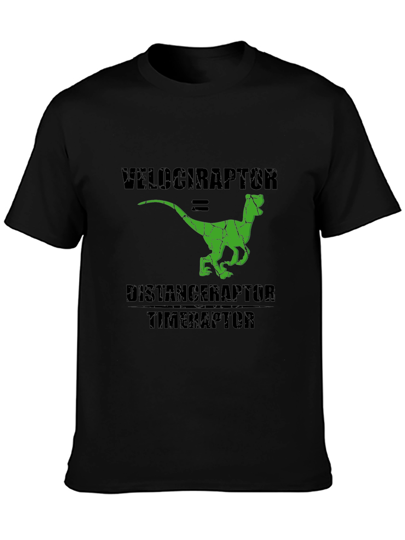 Velociraptor Time Distance Funny Graphic T-Shirt