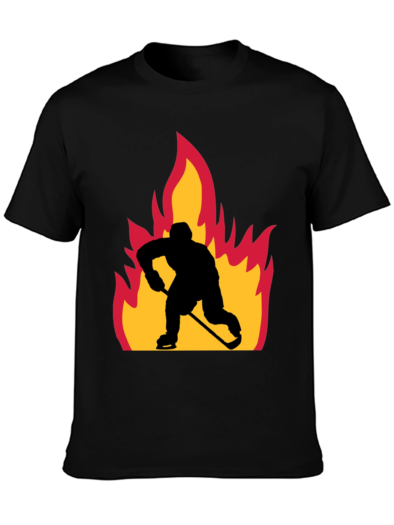 Hockey Player on Fire Graphic Tee