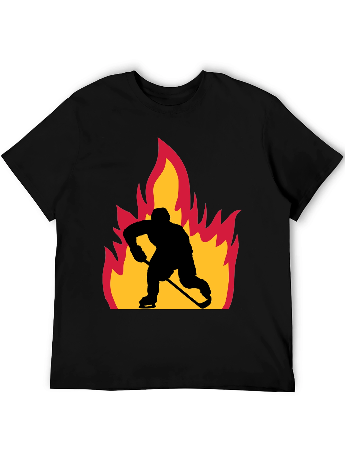 Hockey Player on Fire Graphic Tee