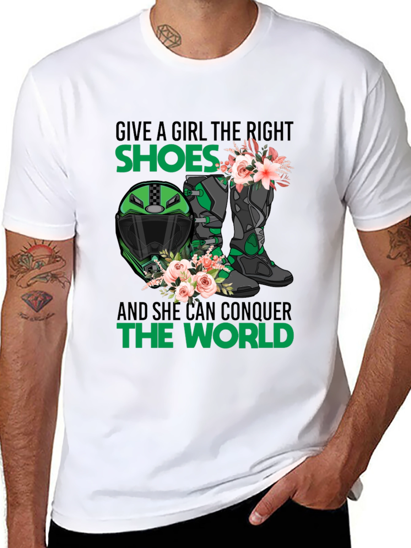 Girls Motorcycle T-Shirt: Conquer the World