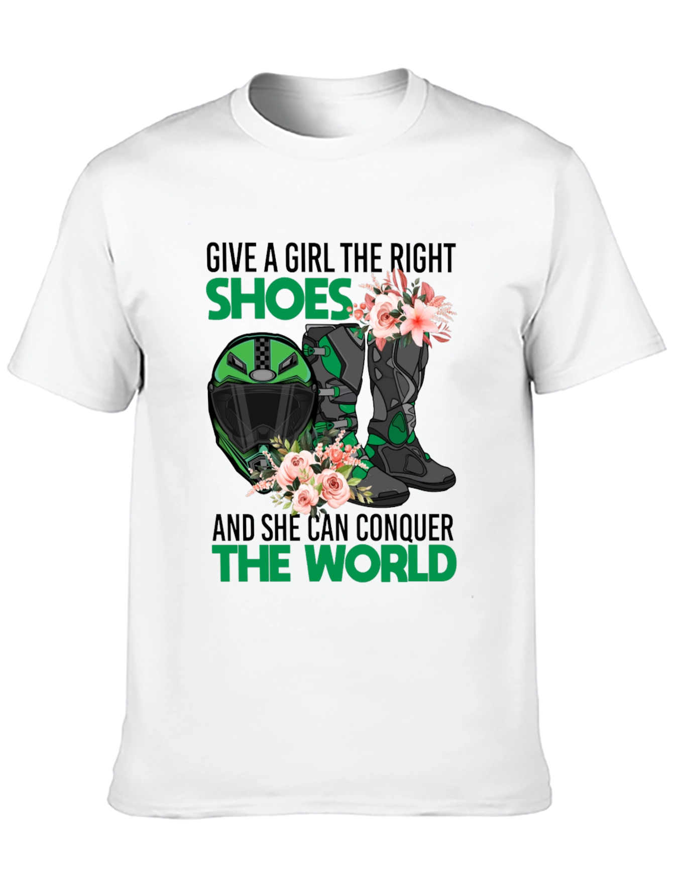 Girls Motorcycle T-Shirt: Conquer the World