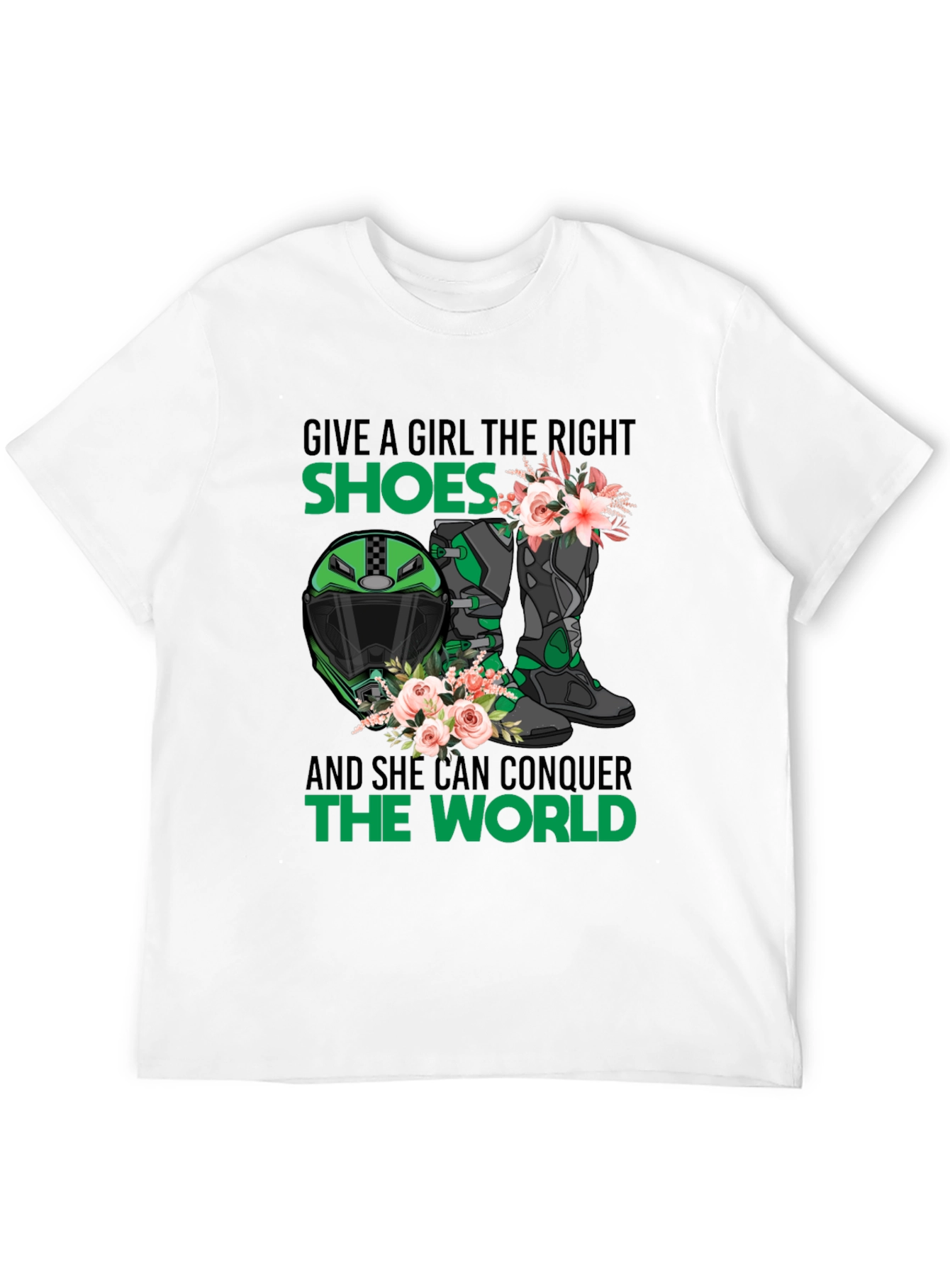 Girls Motorcycle T-Shirt: Conquer the World