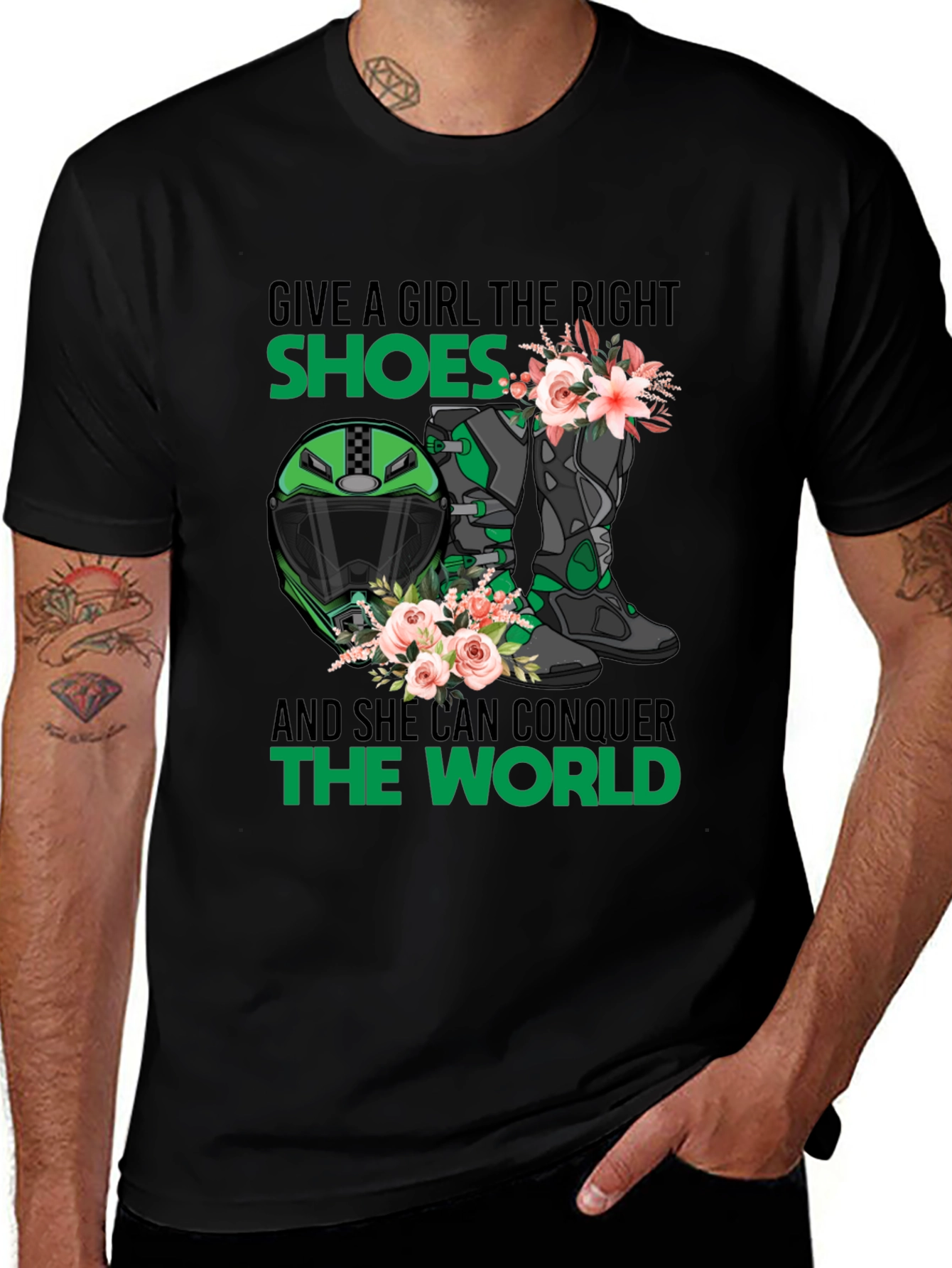 Girls Motorcycle T-Shirt: Conquer the World