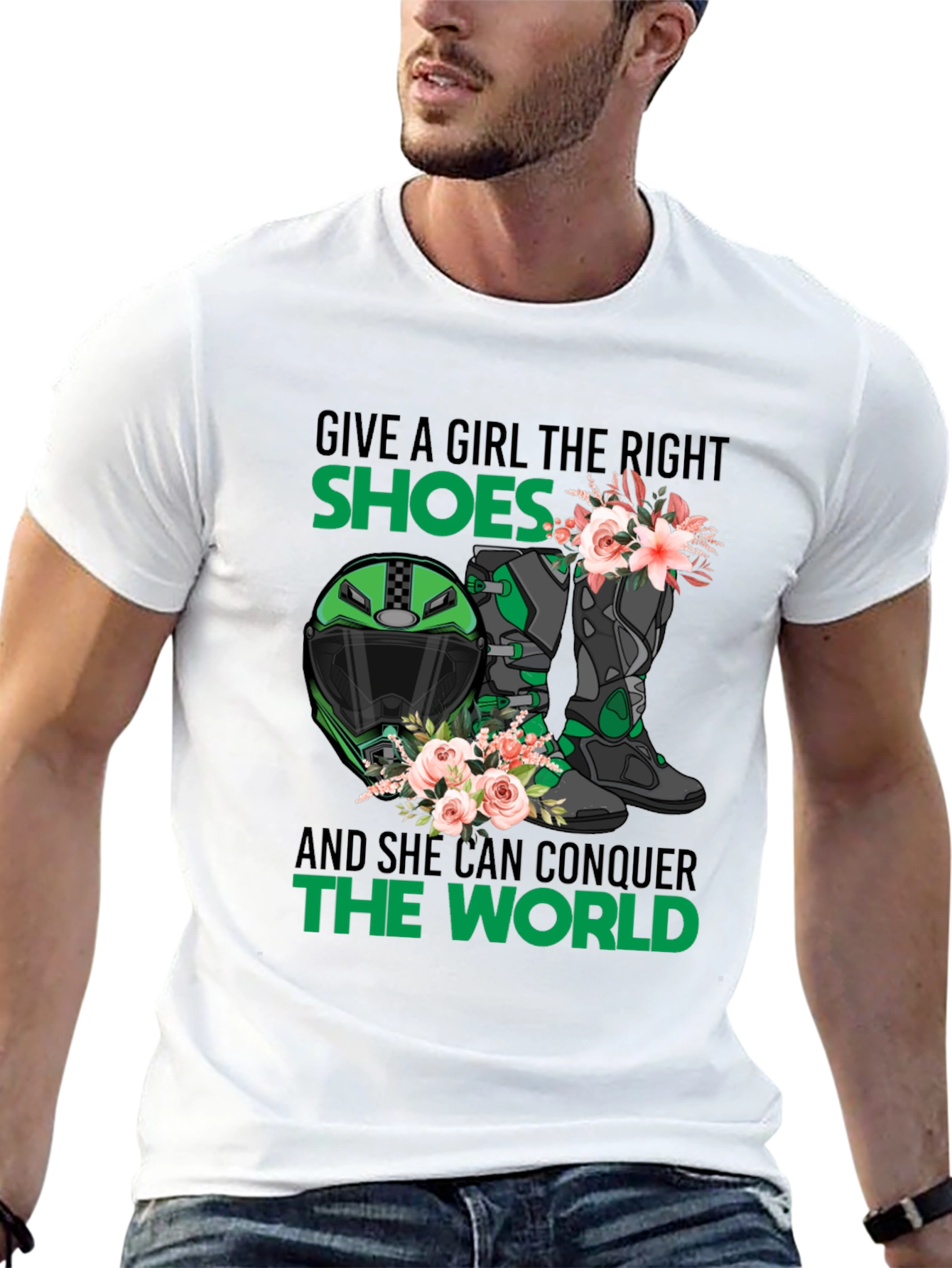 Girls Motorcycle T-Shirt: Conquer the World
