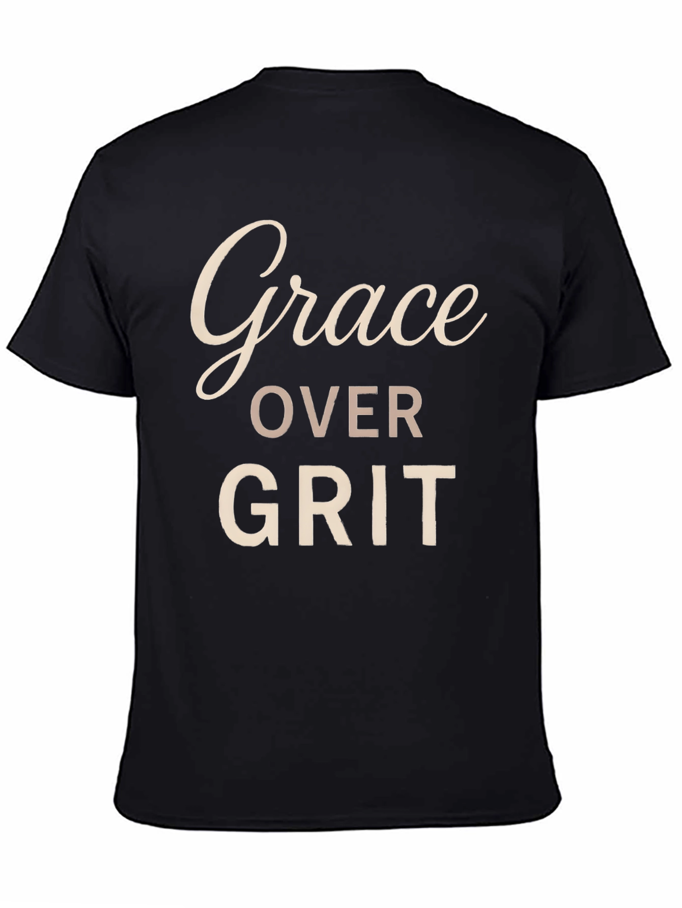 Grace Over Grit Black Graphic T-Shirt
