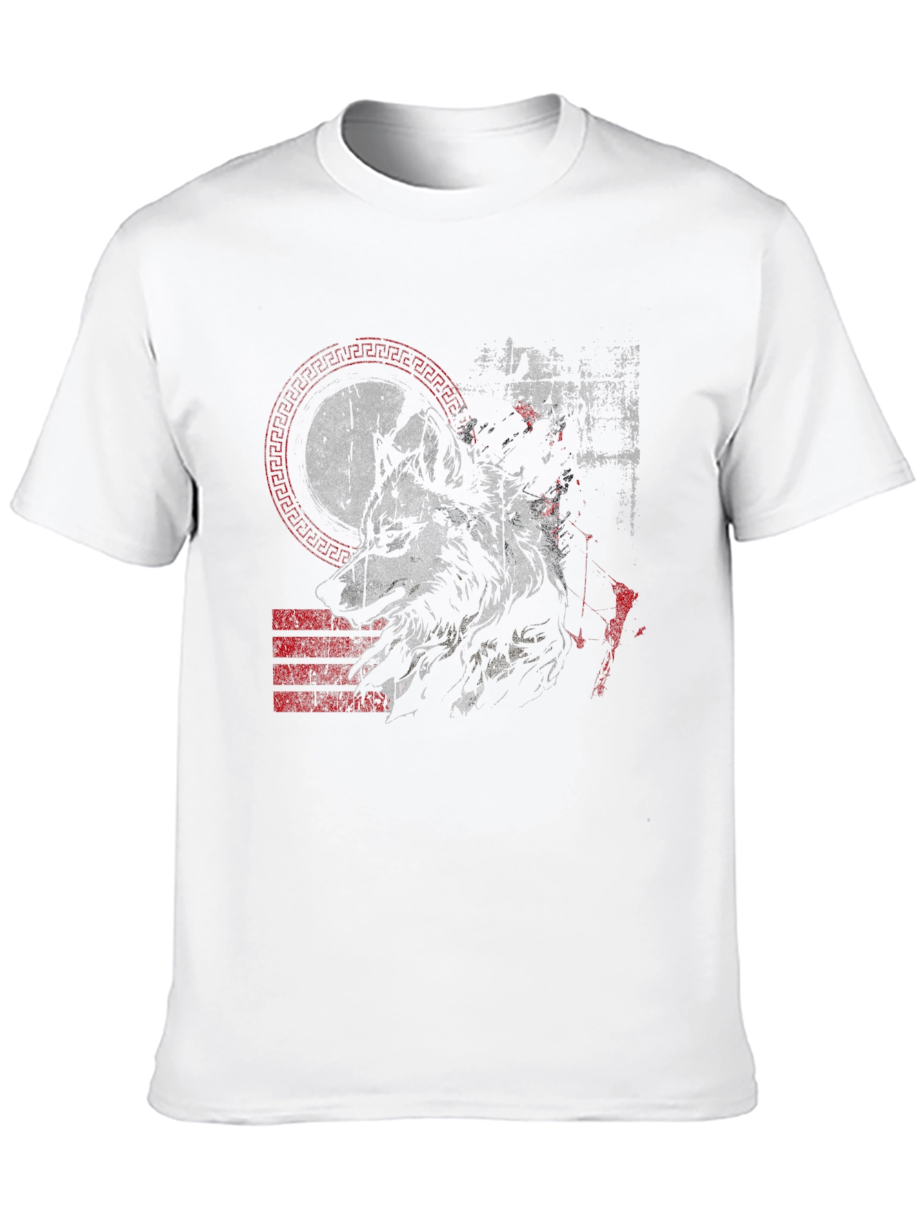 Wolf Graphic Print Mens Black T-Shirt