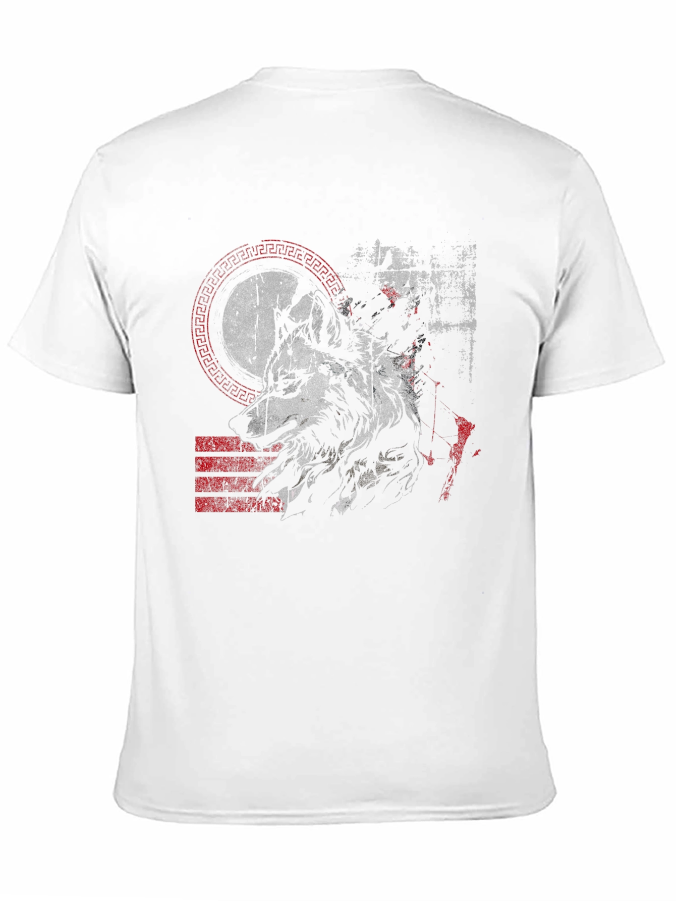 Wolf Graphic Print Mens Black T-Shirt