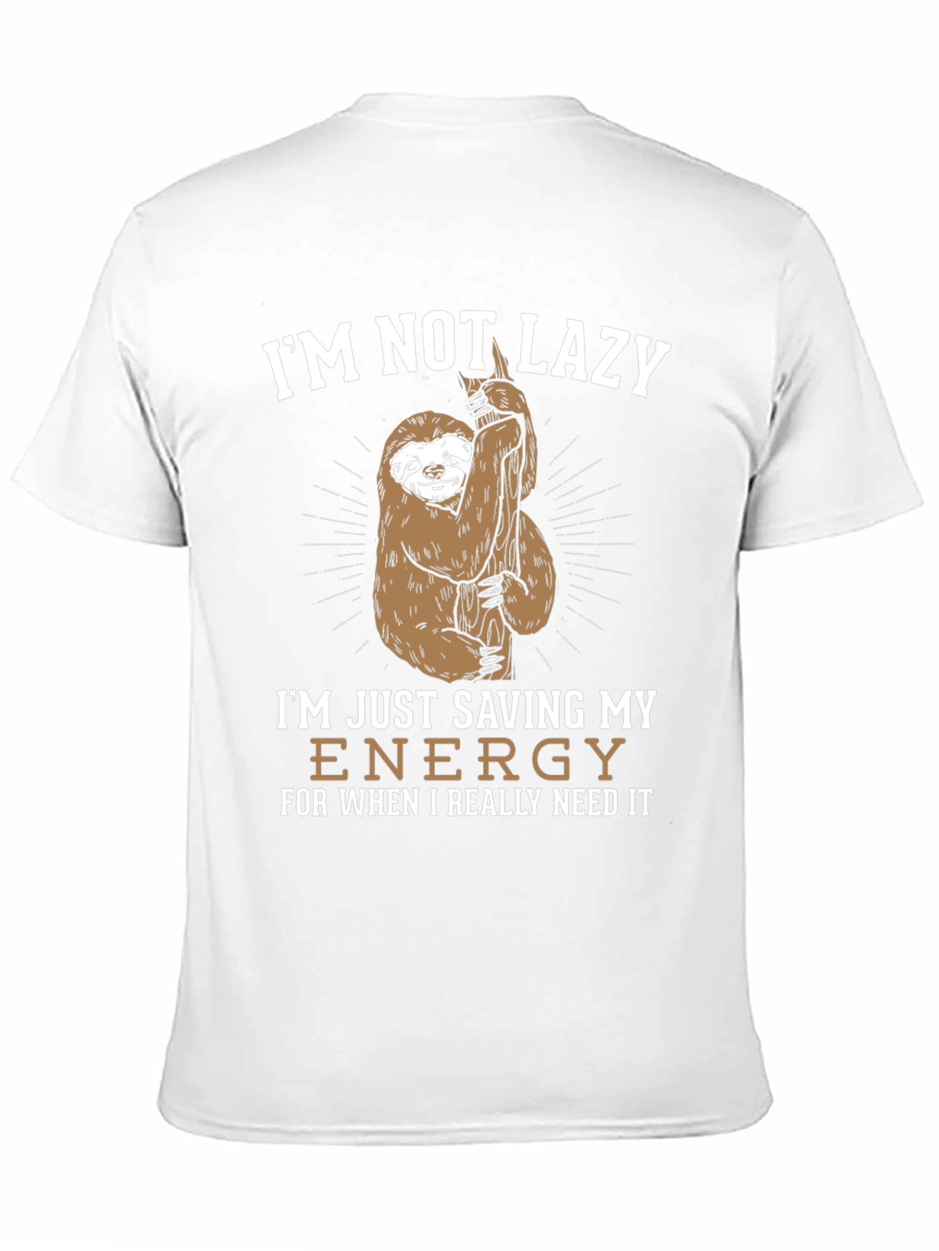 Funny Sloth Saving Energy Graphic T-Shirt