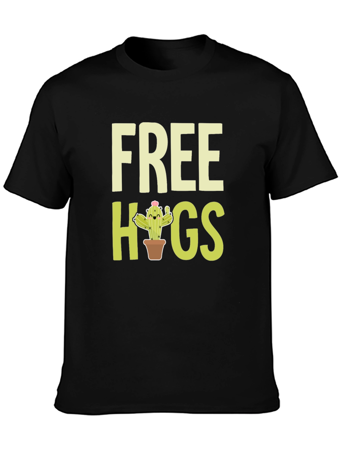 Free Hugs Cactus Graphic T-Shirt
